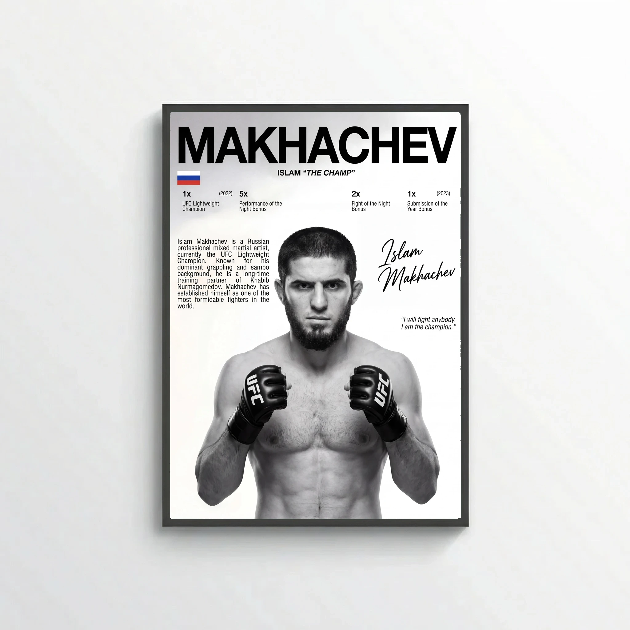 Islam Makhachev MMA Poster