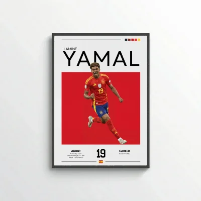 Lamine Yamal Spain Football Poster – Modern Sports Wall Art