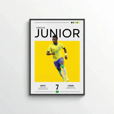 Vinicius Jr Football Poster – Modern Brazil Sports Wall Art