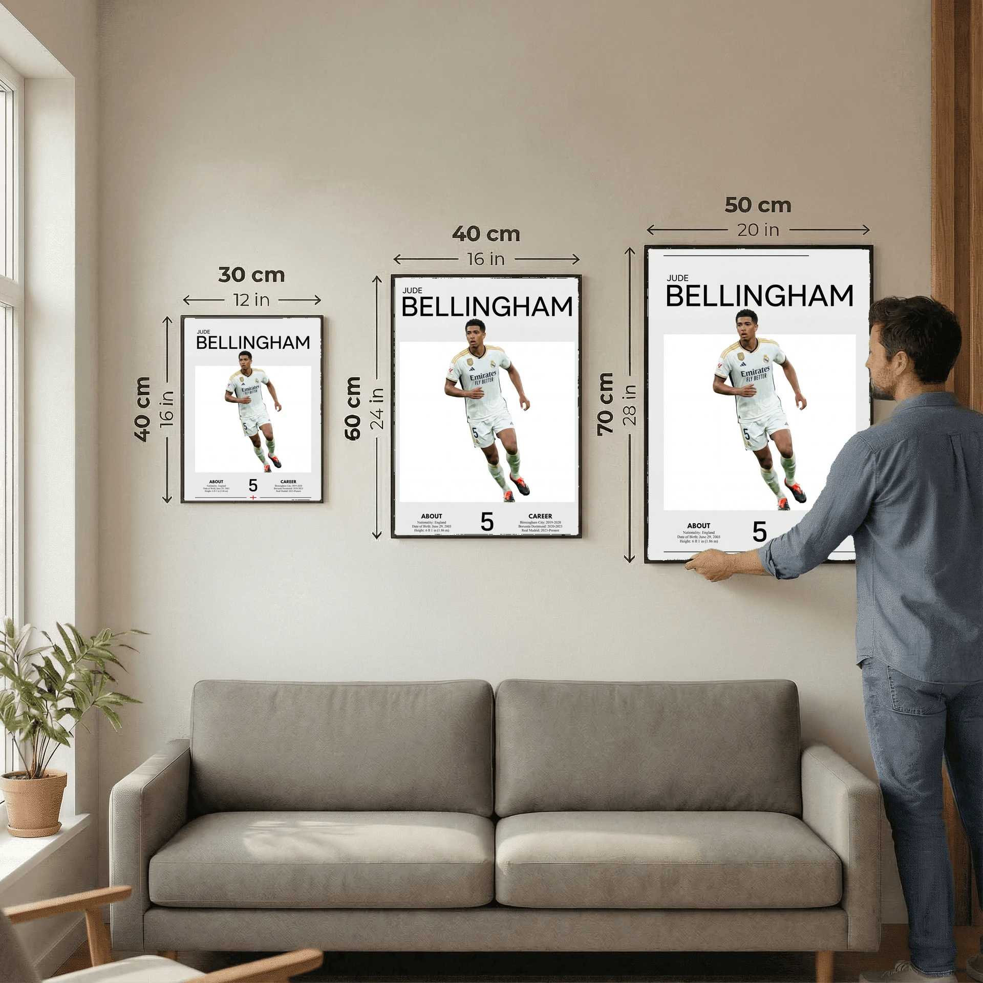 Jude Bellingham Football Poster – Modern Sports Wall Art