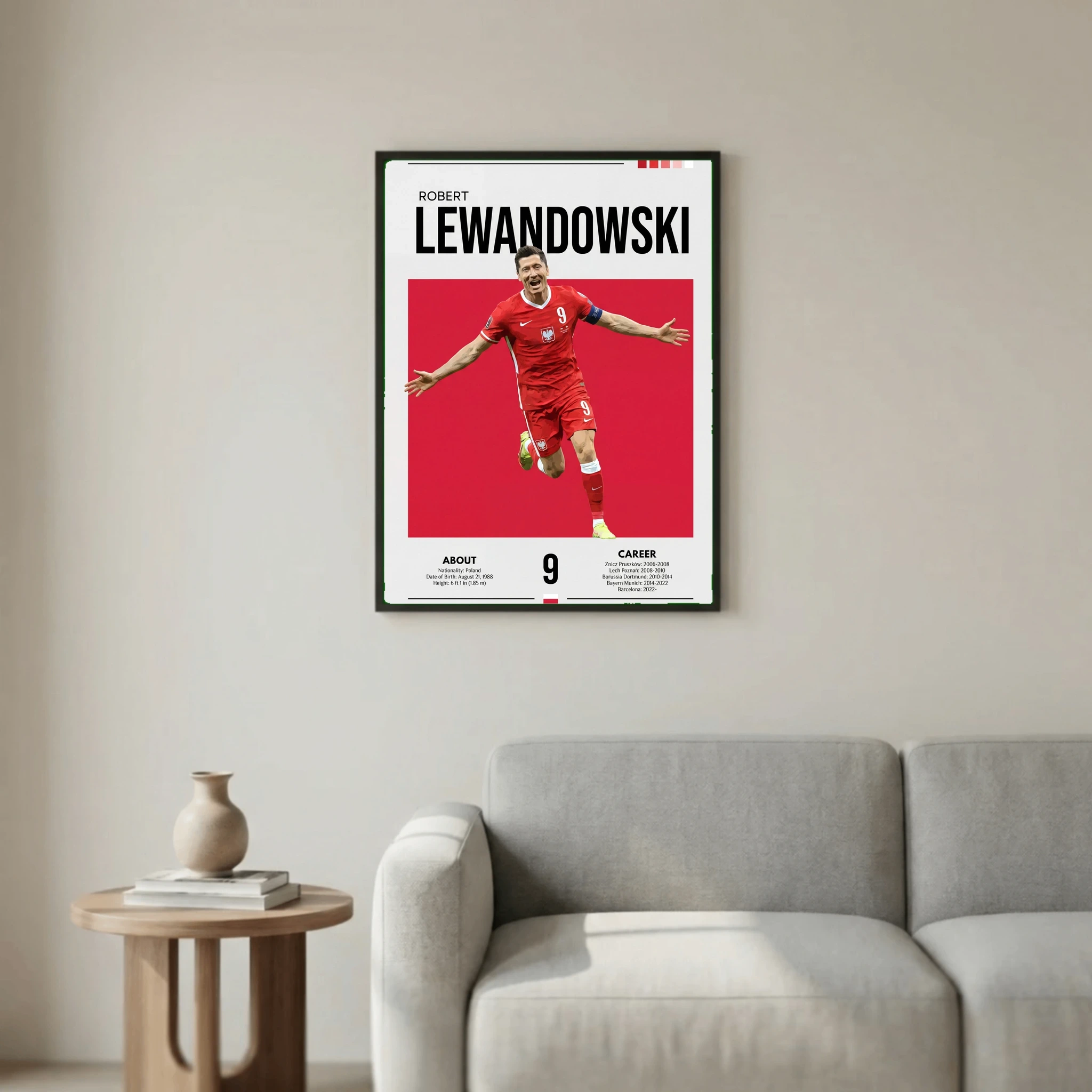 Robert Lewandowski Football Poster – Modern Sports Wall Art