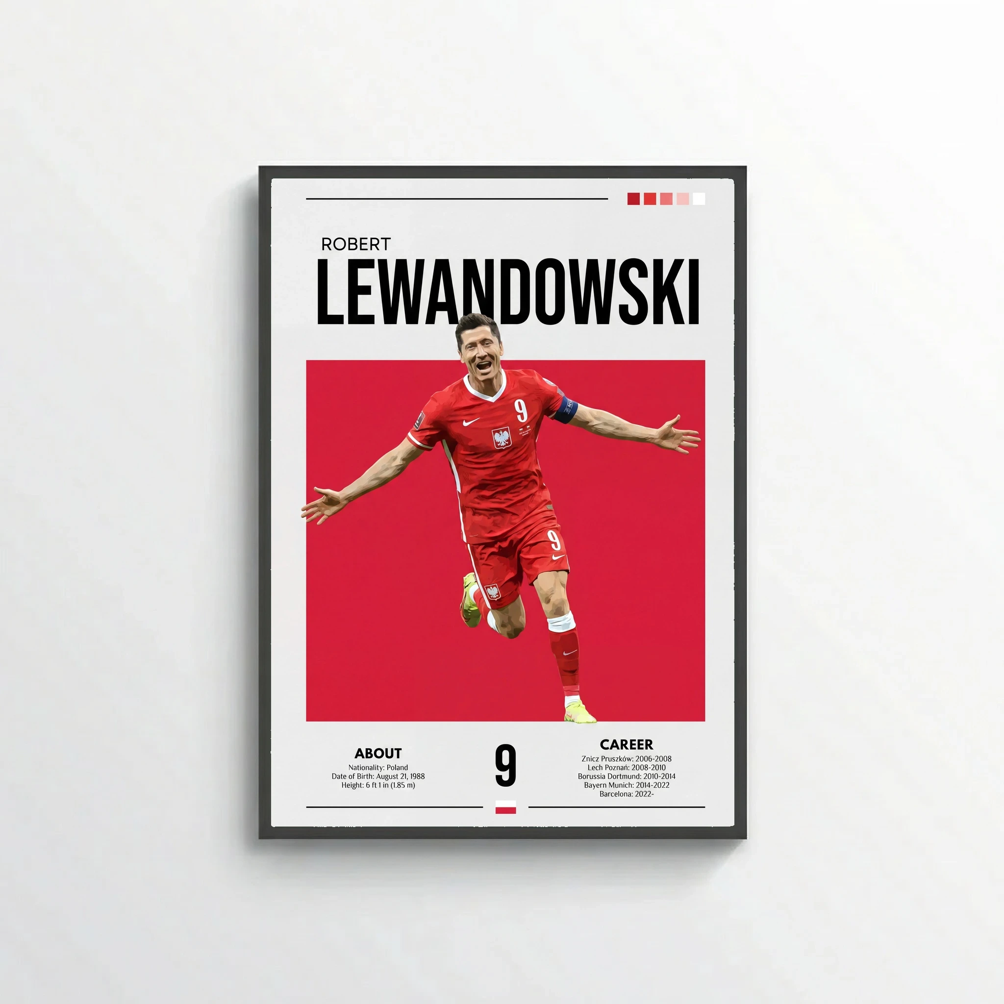Robert Lewandowski Football Poster – Modern Sports Wall Art