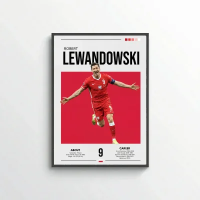 Robert Lewandowski Football Poster – Modern Sports Wall Art