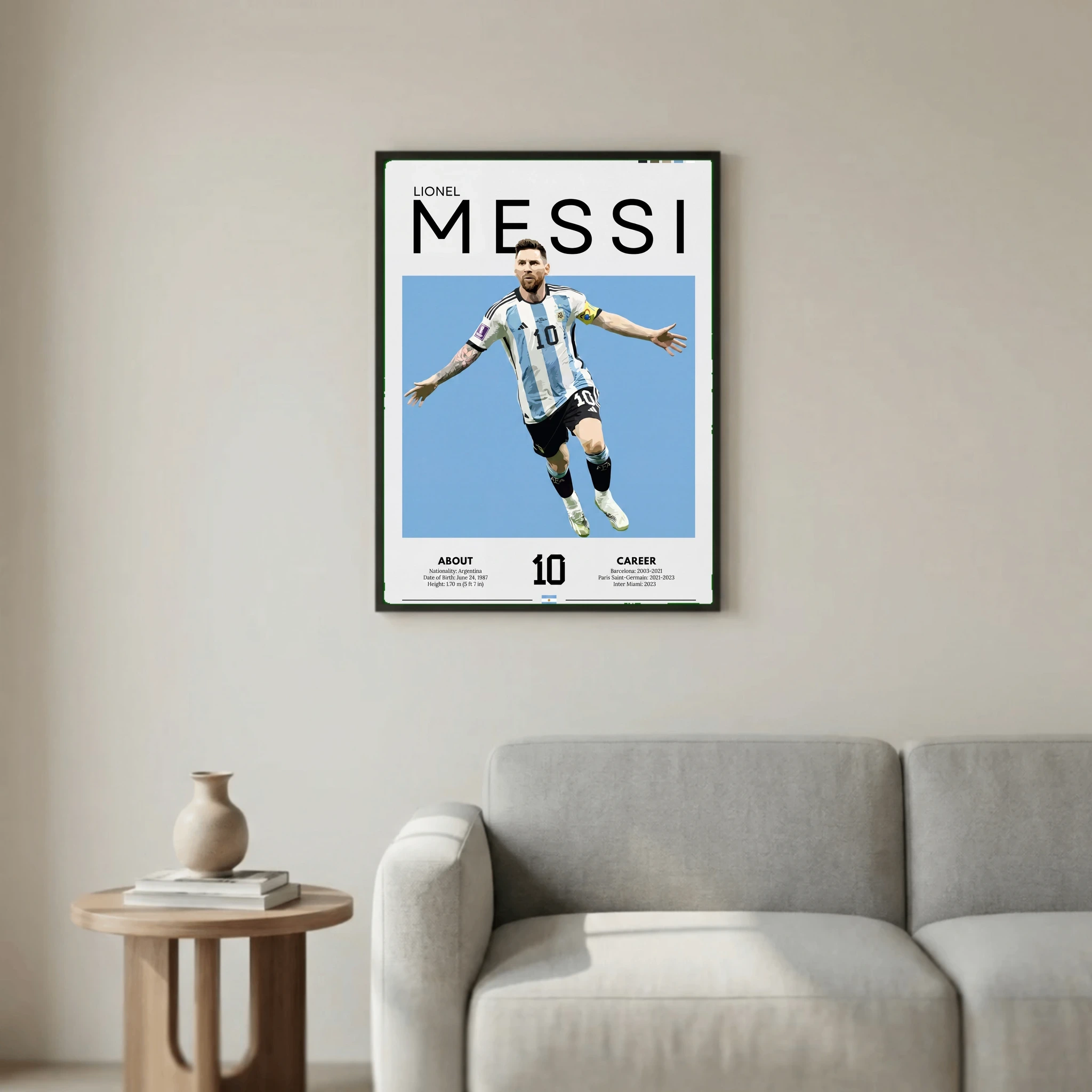 Lionel Messi Football Poster – Modern Sports Wall Art