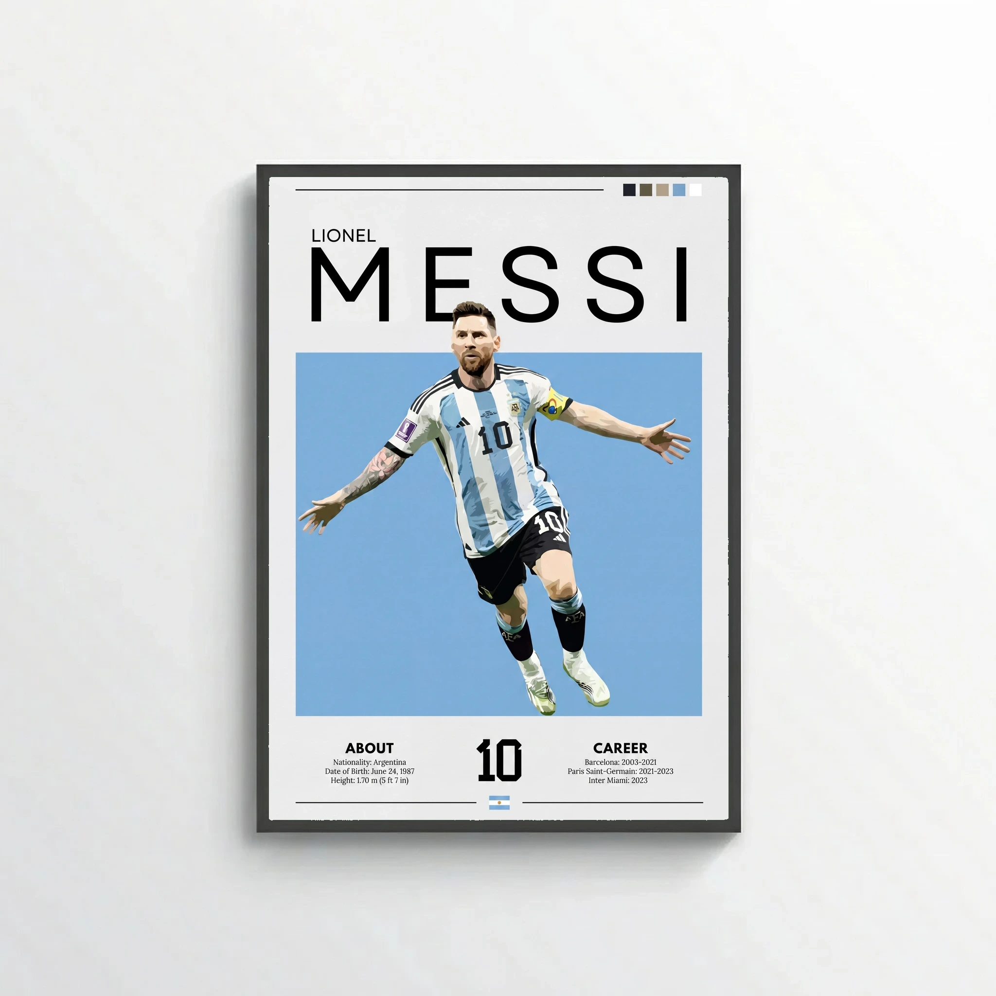 Lionel Messi Football Poster – Modern Sports Wall Art