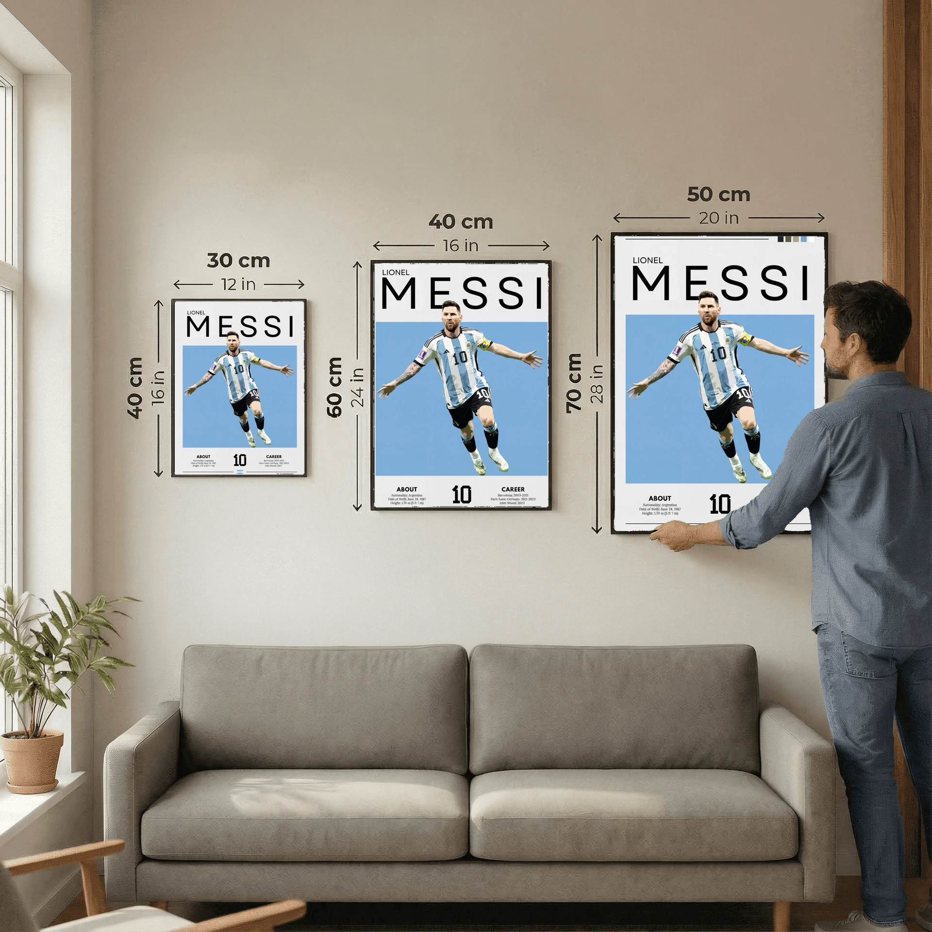 Lionel Messi Football Poster – Modern Sports Wall Art
