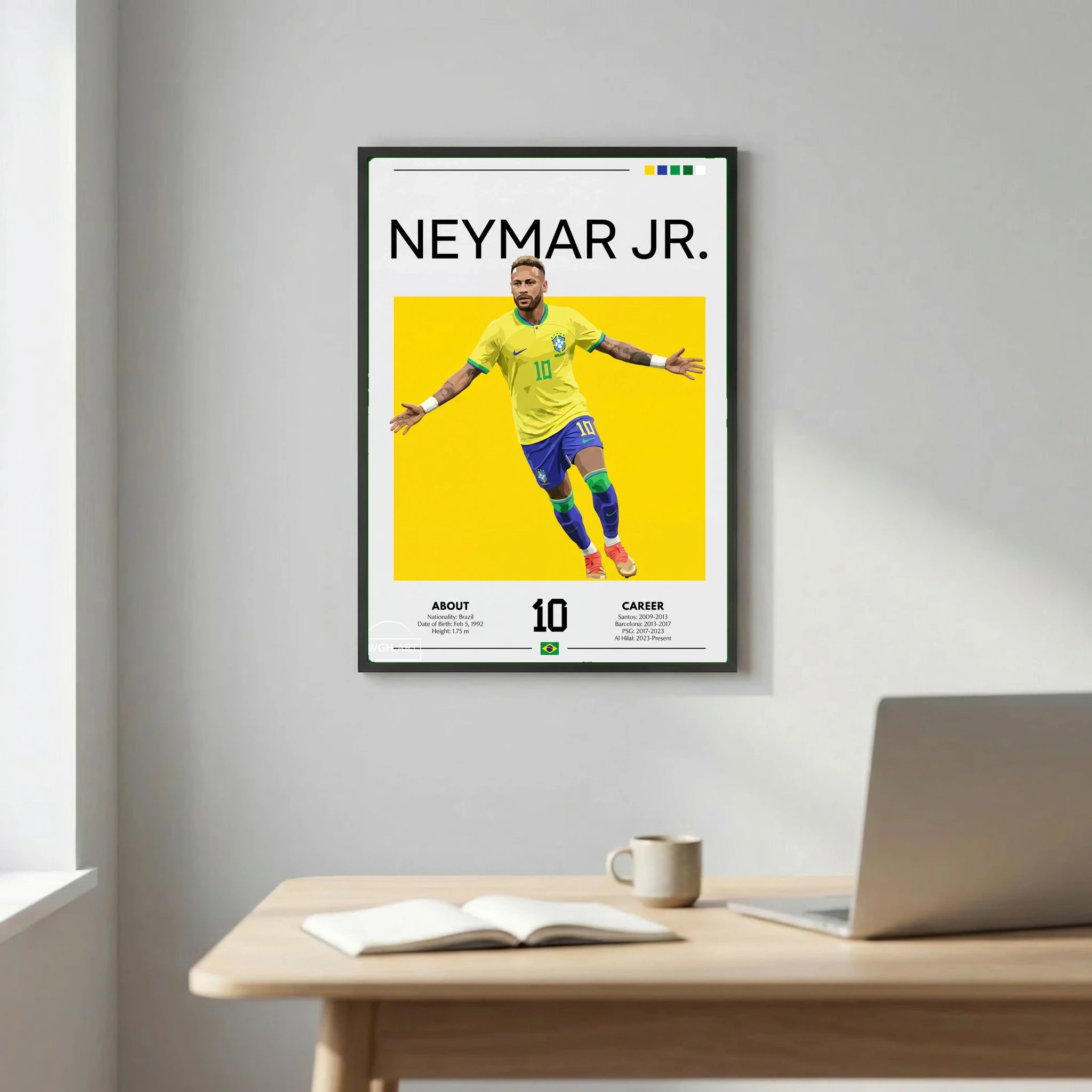 Neymar Jr Football Poster – Modern Sports Wall Art