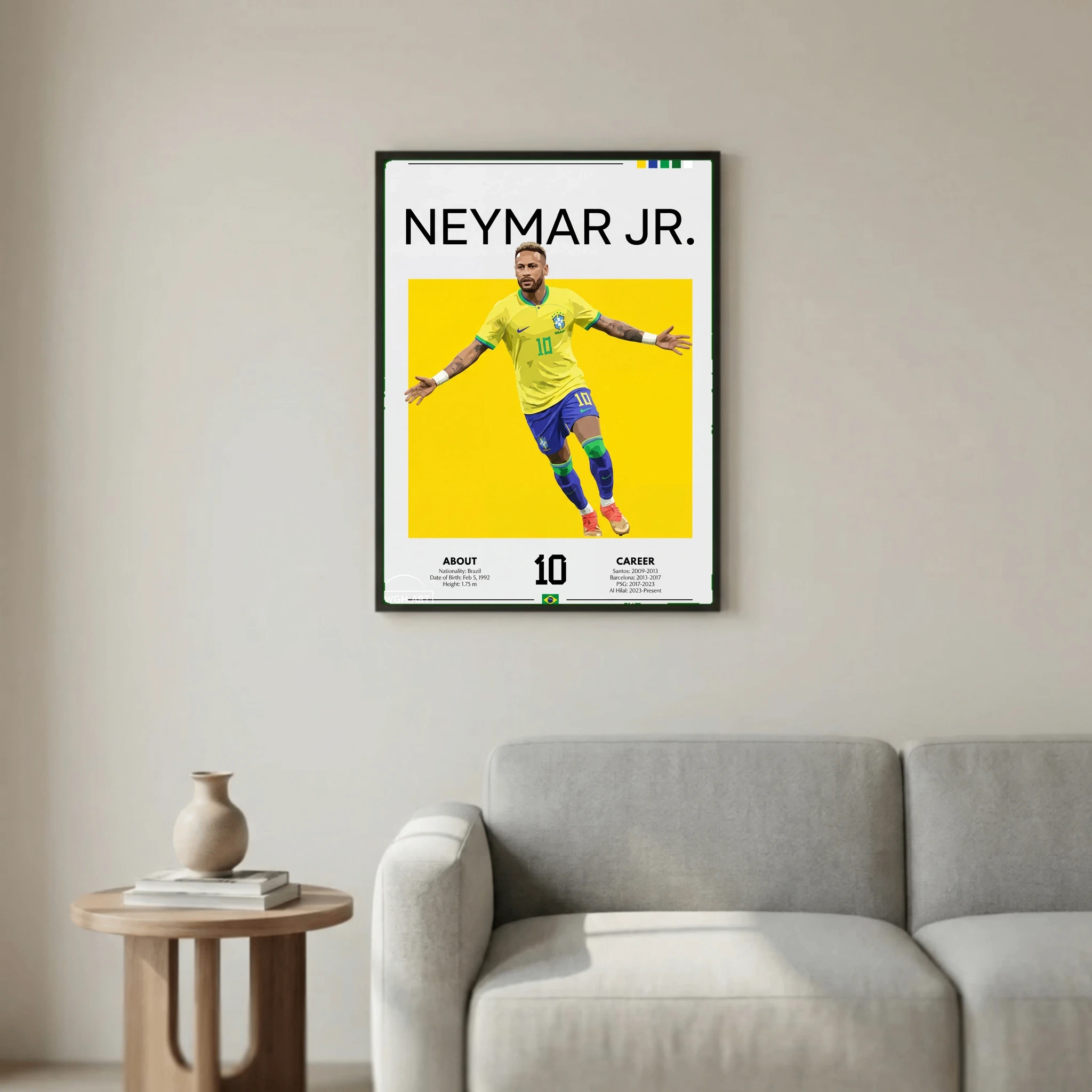Neymar Jr Football Poster – Modern Sports Wall Art