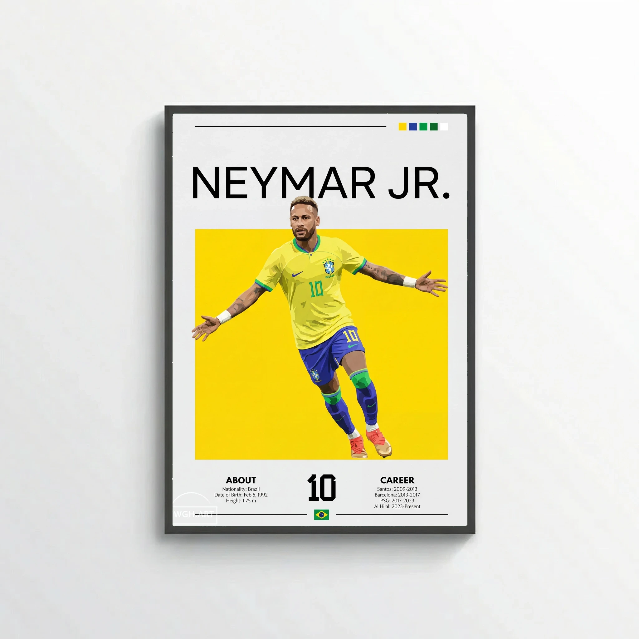 Neymar Jr Football Poster – Modern Sports Wall Art