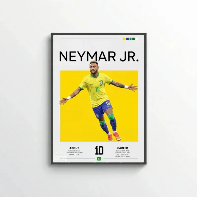 Neymar Jr Football Poster – Modern Sports Wall Art