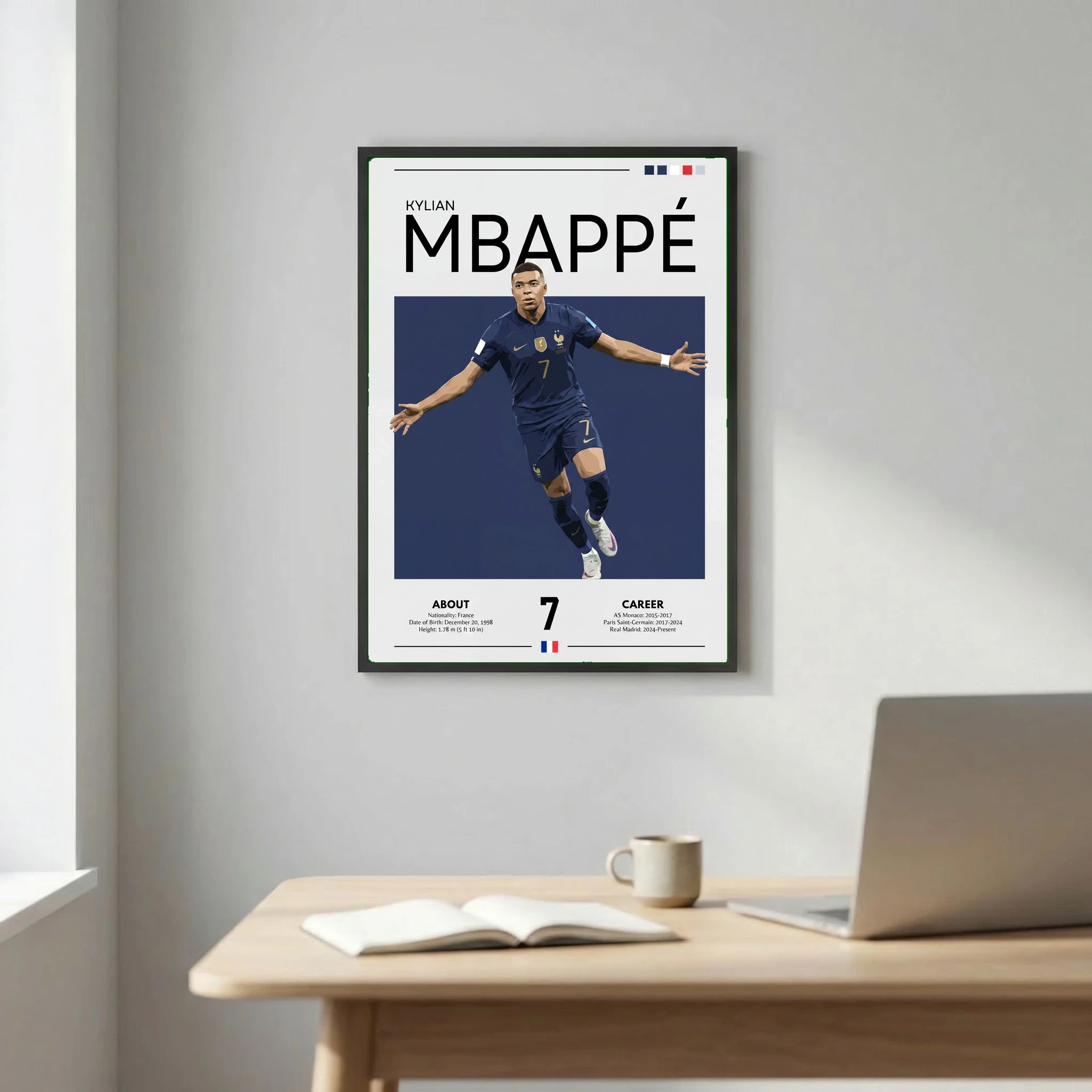 Kylian Mbappé Football Poster – Modern Sports Wall Art
