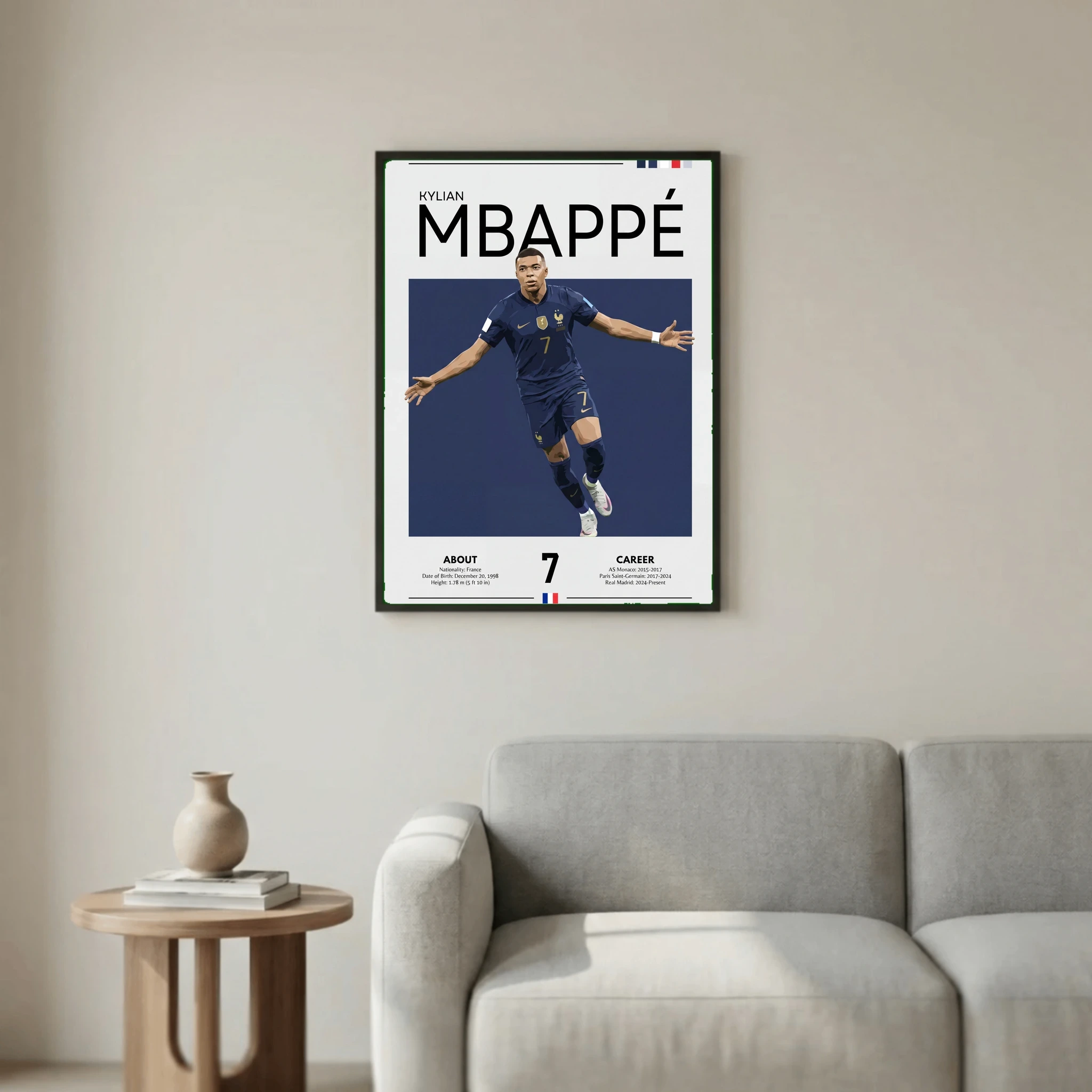 Kylian Mbappé Football Poster – Modern Sports Wall Art