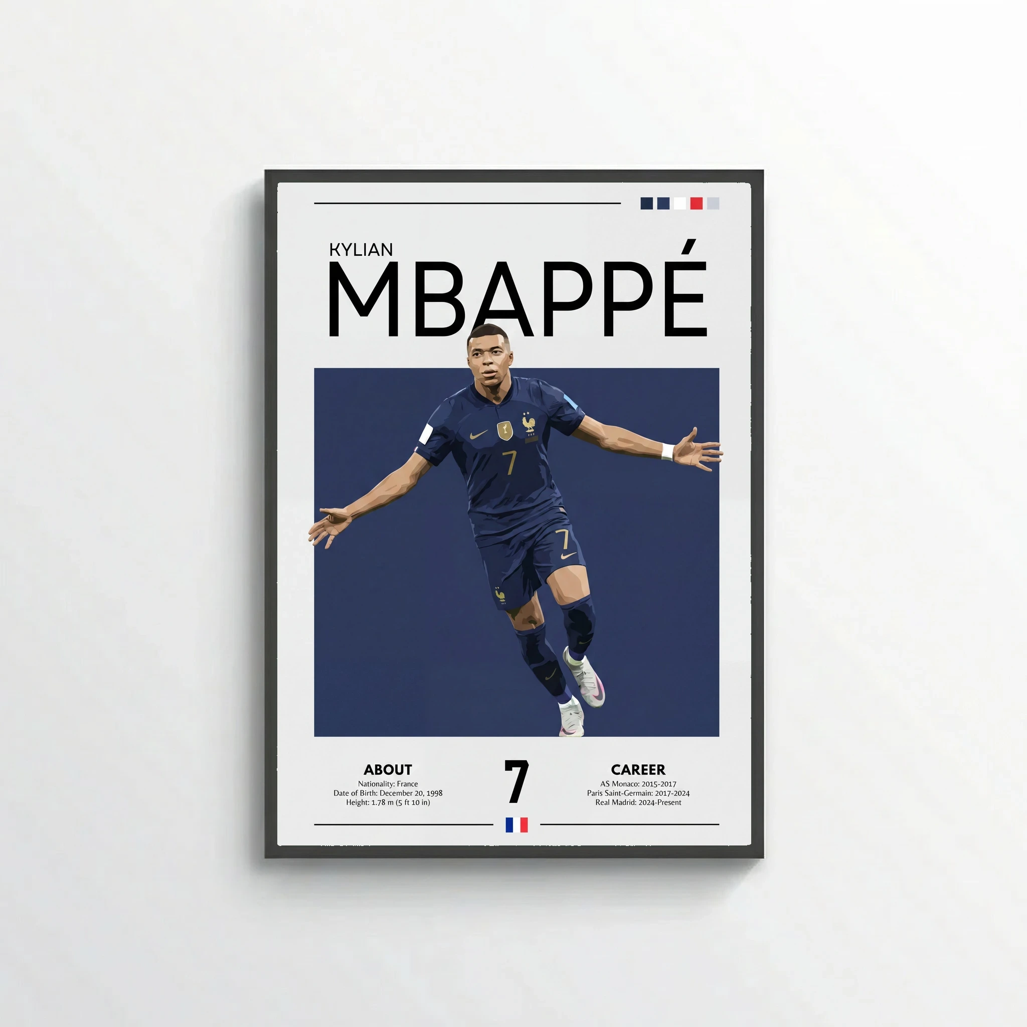 Kylian Mbappé Football Poster – Modern Sports Wall Art