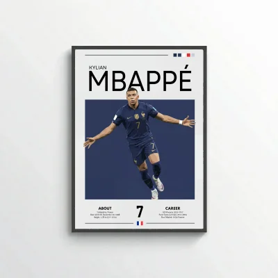 Kylian Mbappé Football Poster – Modern Sports Wall Art