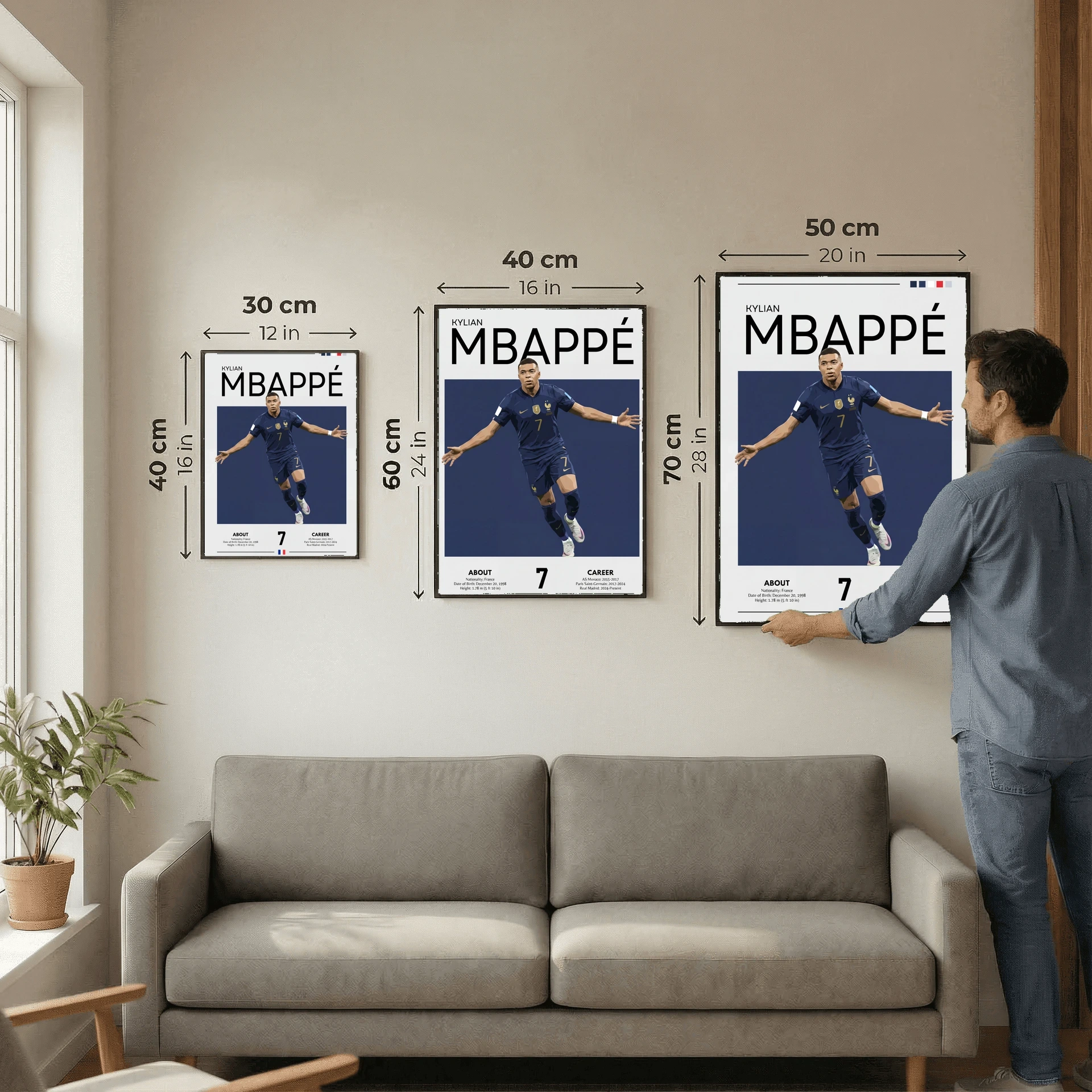Kylian Mbappé Football Poster – Modern Sports Wall Art
