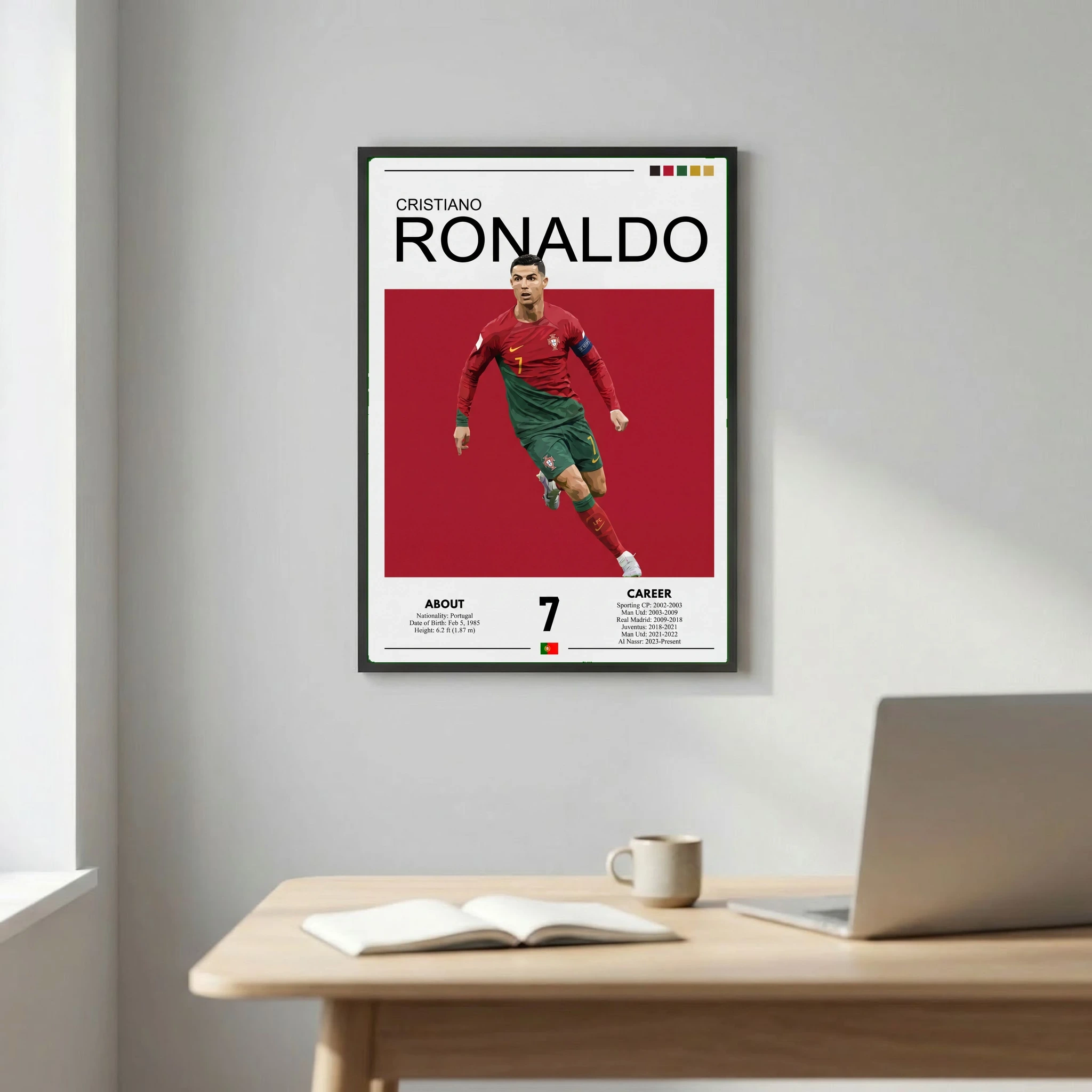 Cristiano Ronaldo Football Poster – Modern Sports Wall Art