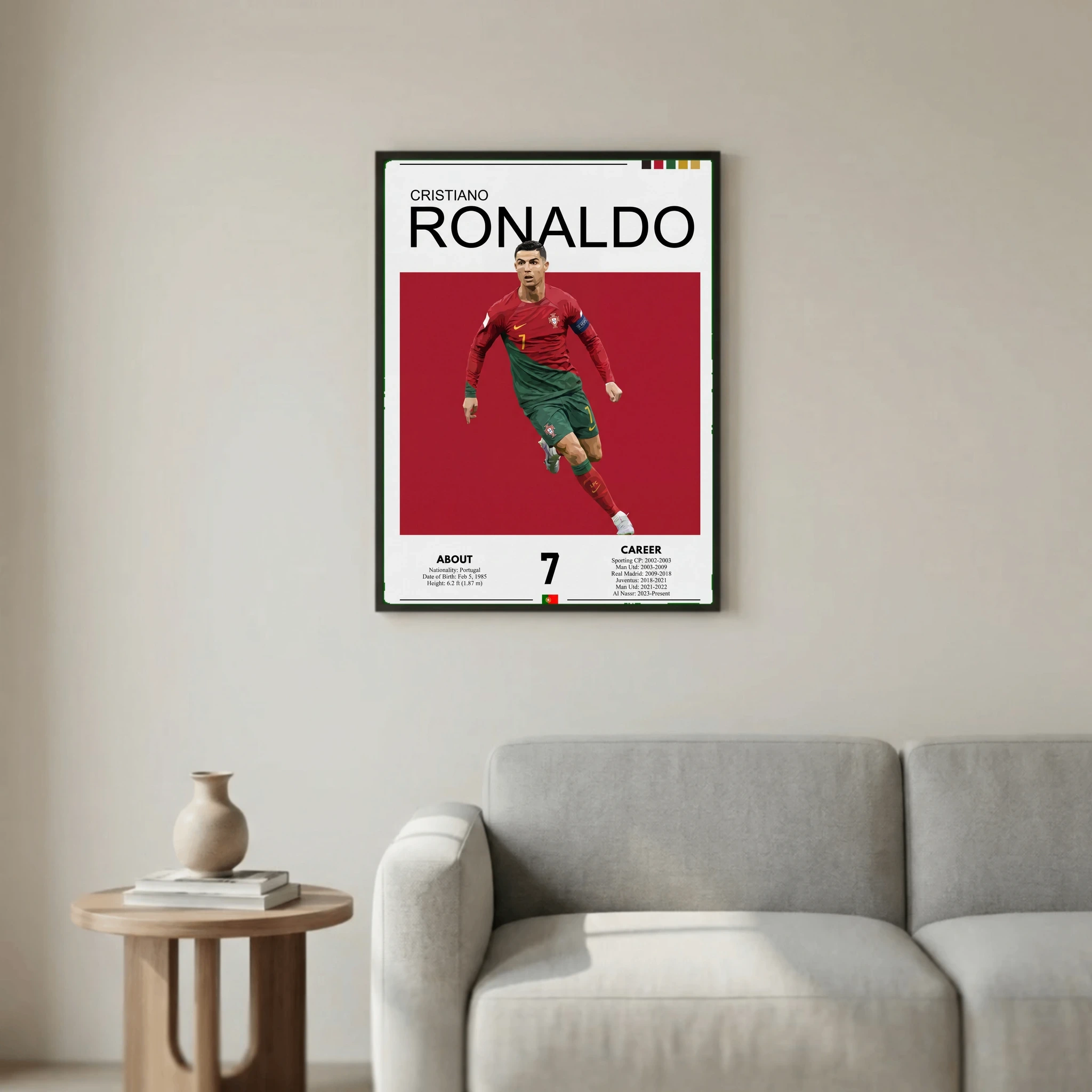 Cristiano Ronaldo Football Poster – Modern Sports Wall Art