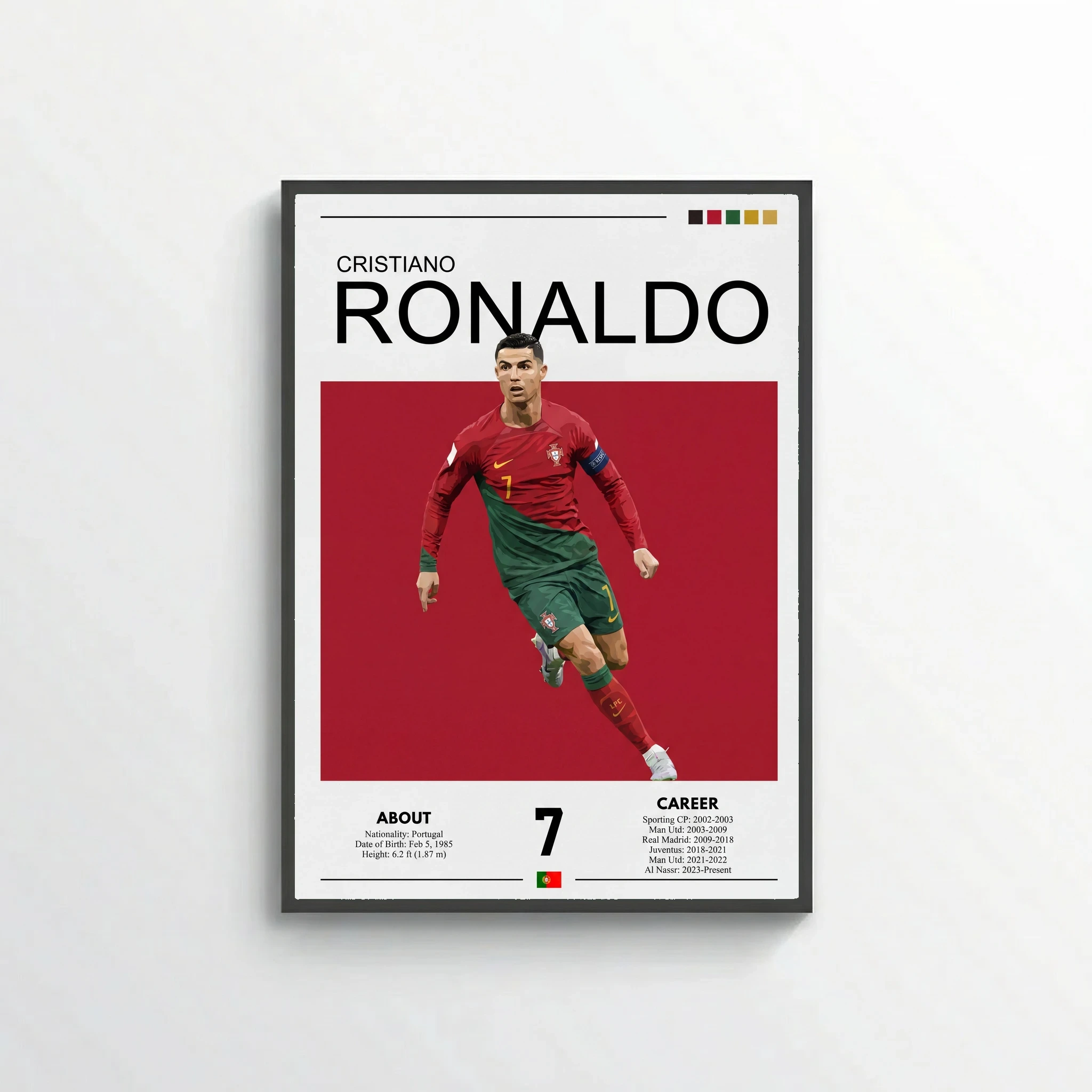 Cristiano Ronaldo Football Poster – Modern Sports Wall Art