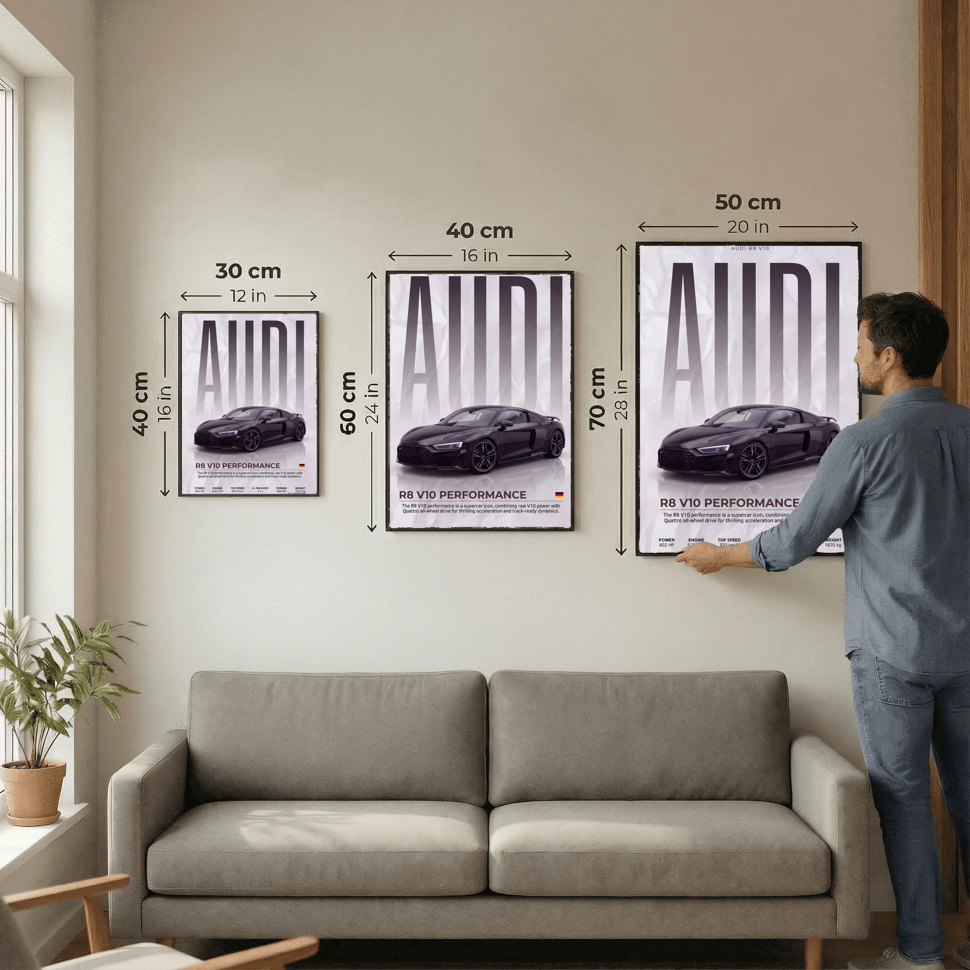 Audi R8 V10 Poster – Modern Supercar Wall Art