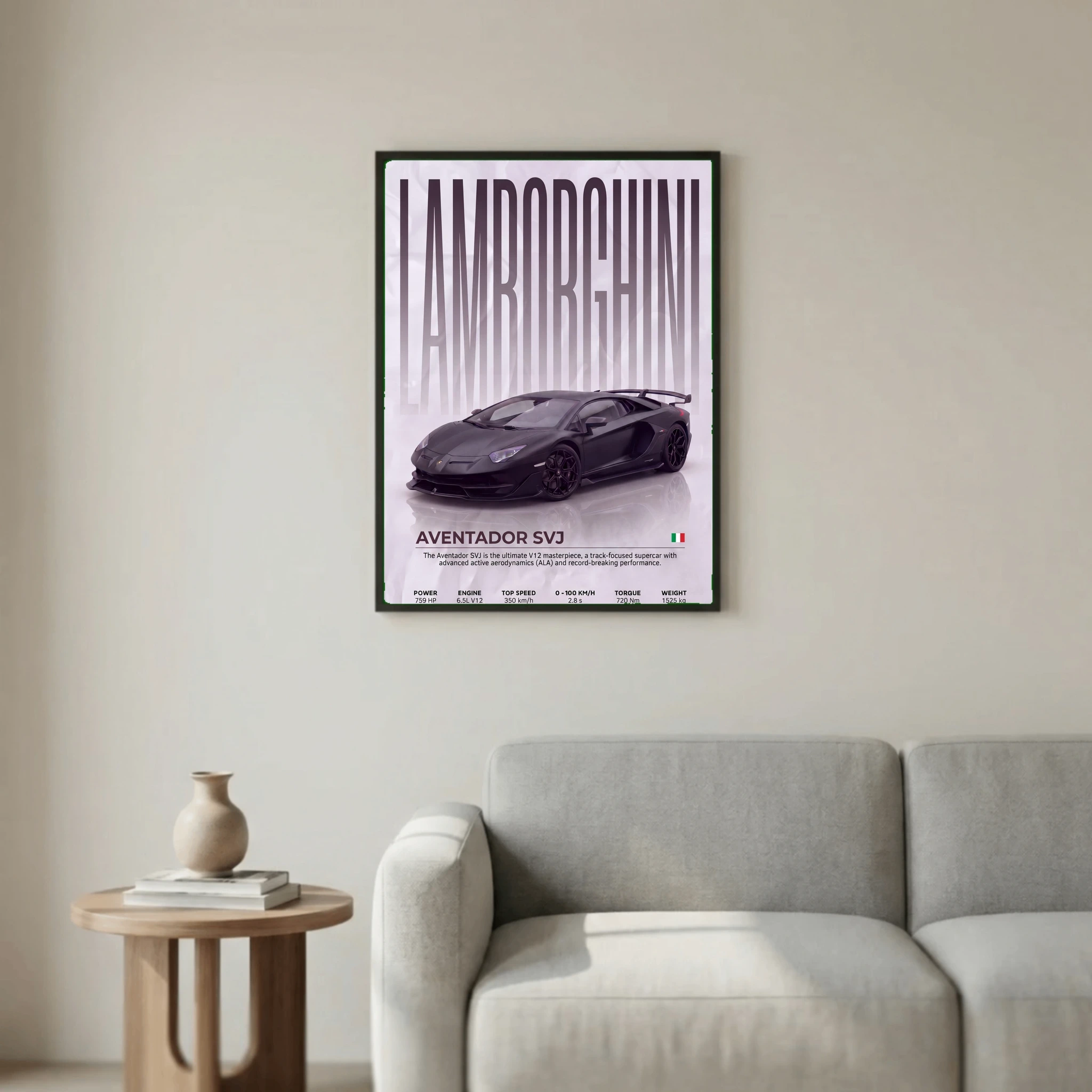 Lamborghini Aventador SVJ Poster – Modern Supercar Wall Art