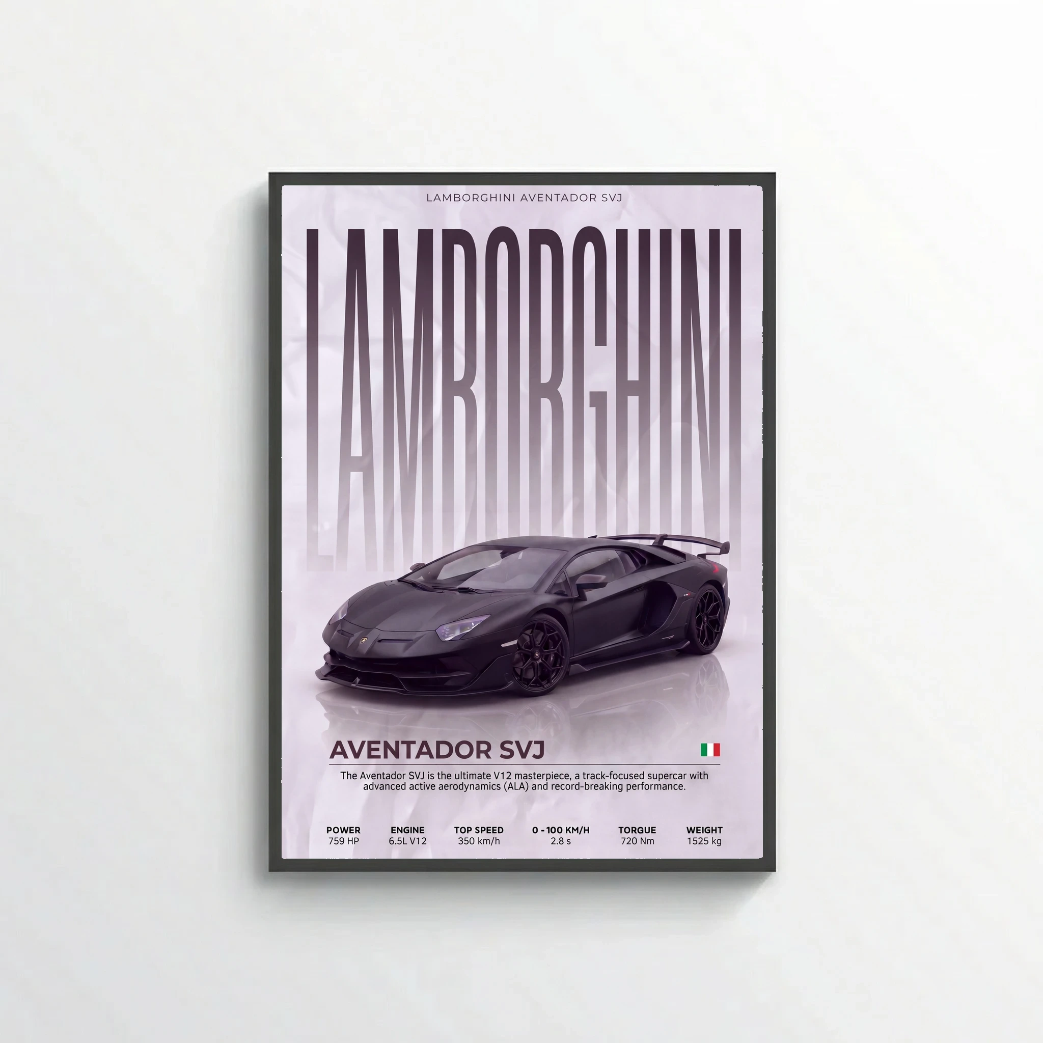 Lamborghini Aventador SVJ Poster – Modern Supercar Wall Art