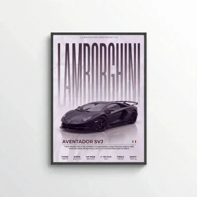 Lamborghini Aventador SVJ Poster – Modern Supercar Wall Art