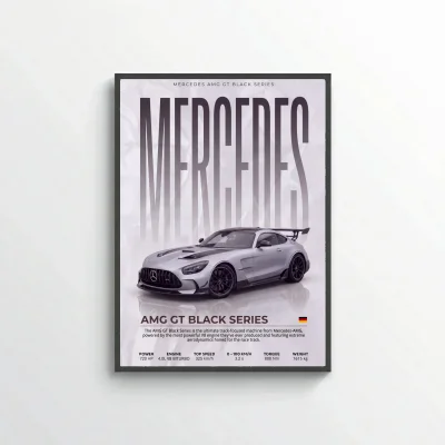 Mercedes AMG GT Black Series Poster – Modern Supercar Wall Art