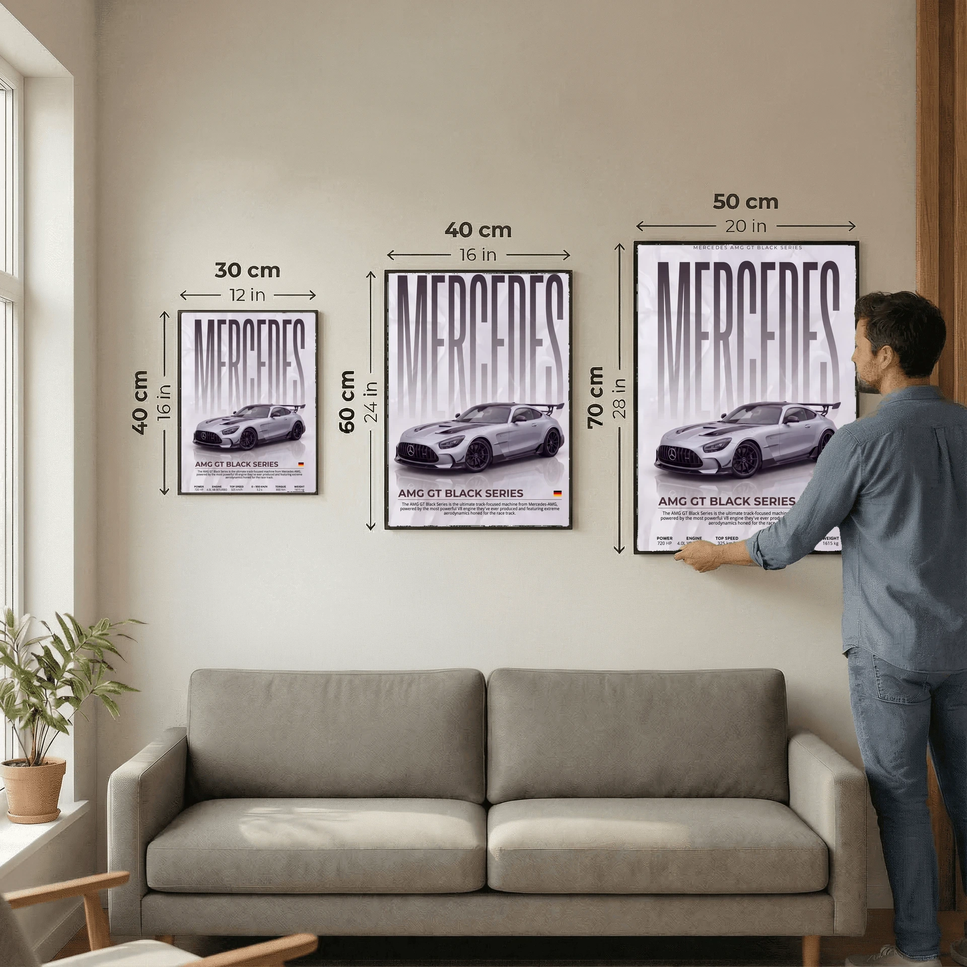 Mercedes AMG GT Black Series Poster – Modern Supercar Wall Art