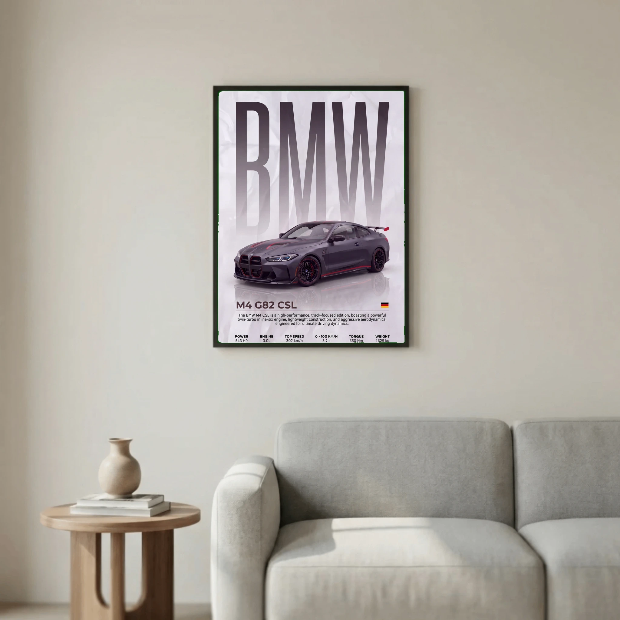 BMW M4 CSL G82 Poster – Modern Performance Car Wall Art