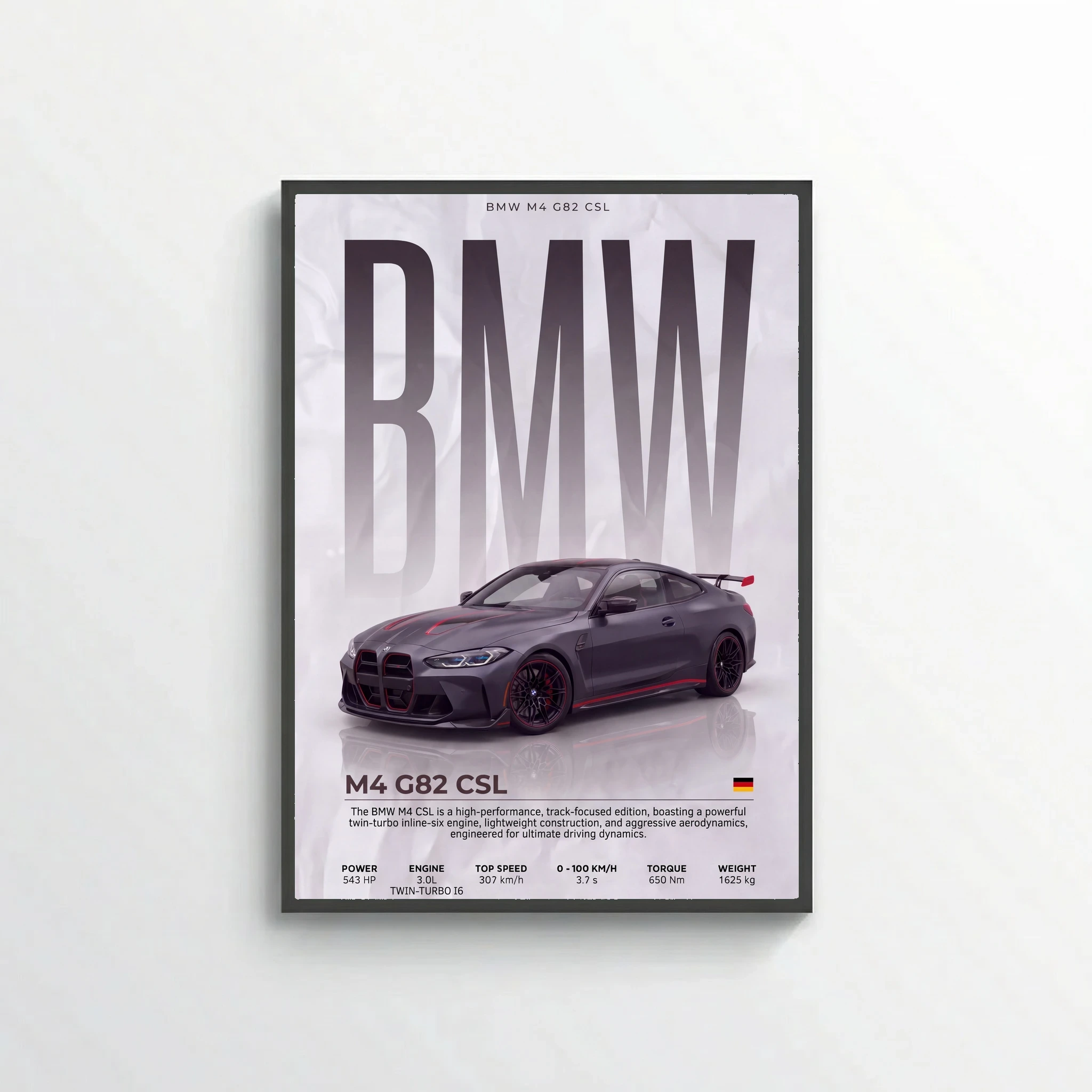 BMW M4 CSL G82 Poster – Modern Performance Car Wall Art