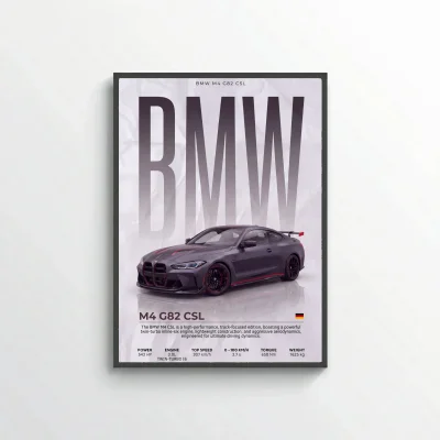 BMW M4 CSL G82 Poster – Modern Performance Car Wall Art