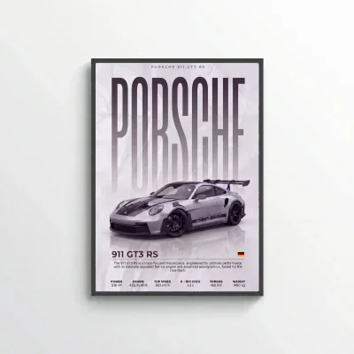 Porsche 911 GT3 RS Poster – Modern Supercar Wall Art