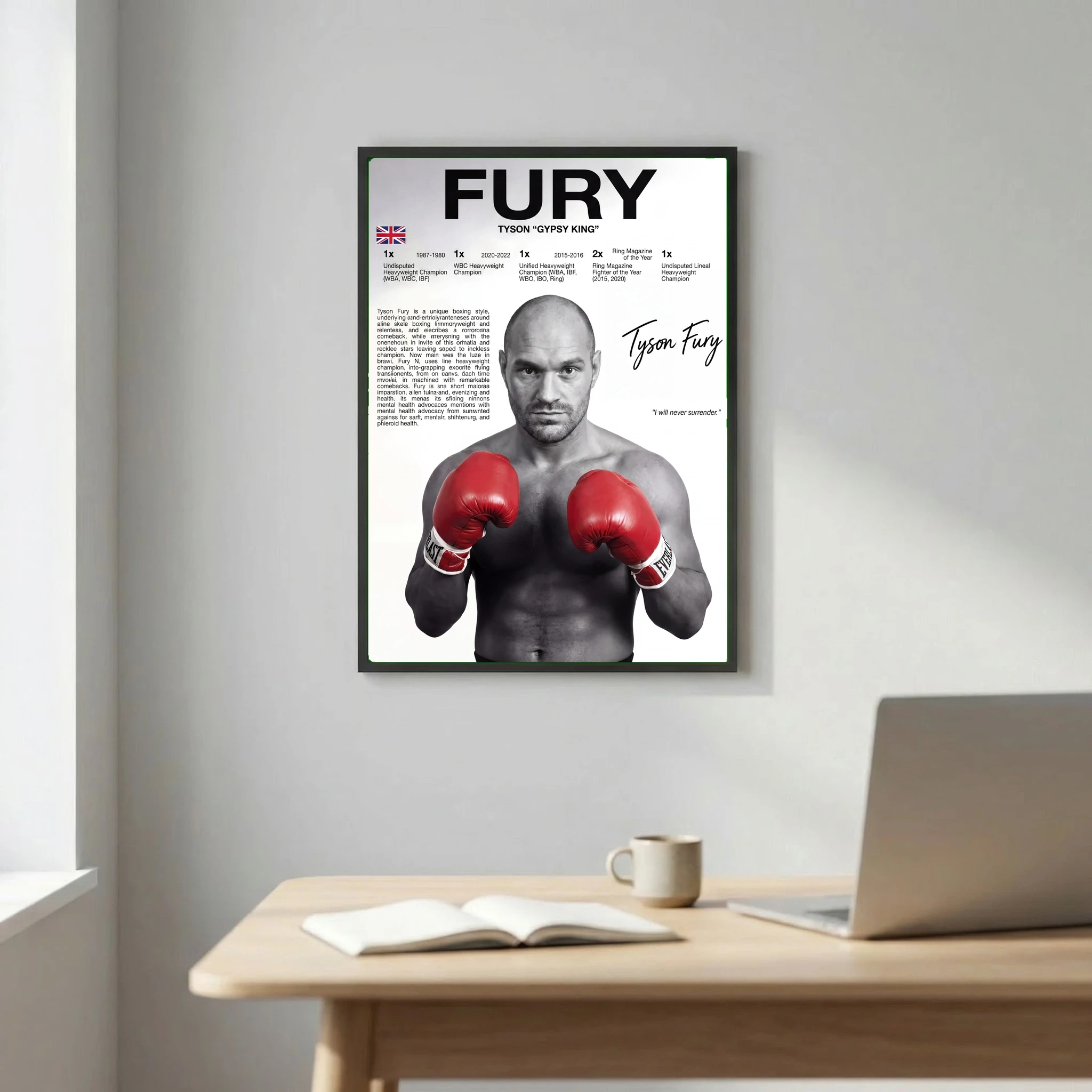 Tyson Fury Boxing Poster – Modern Heavyweight Wall Art