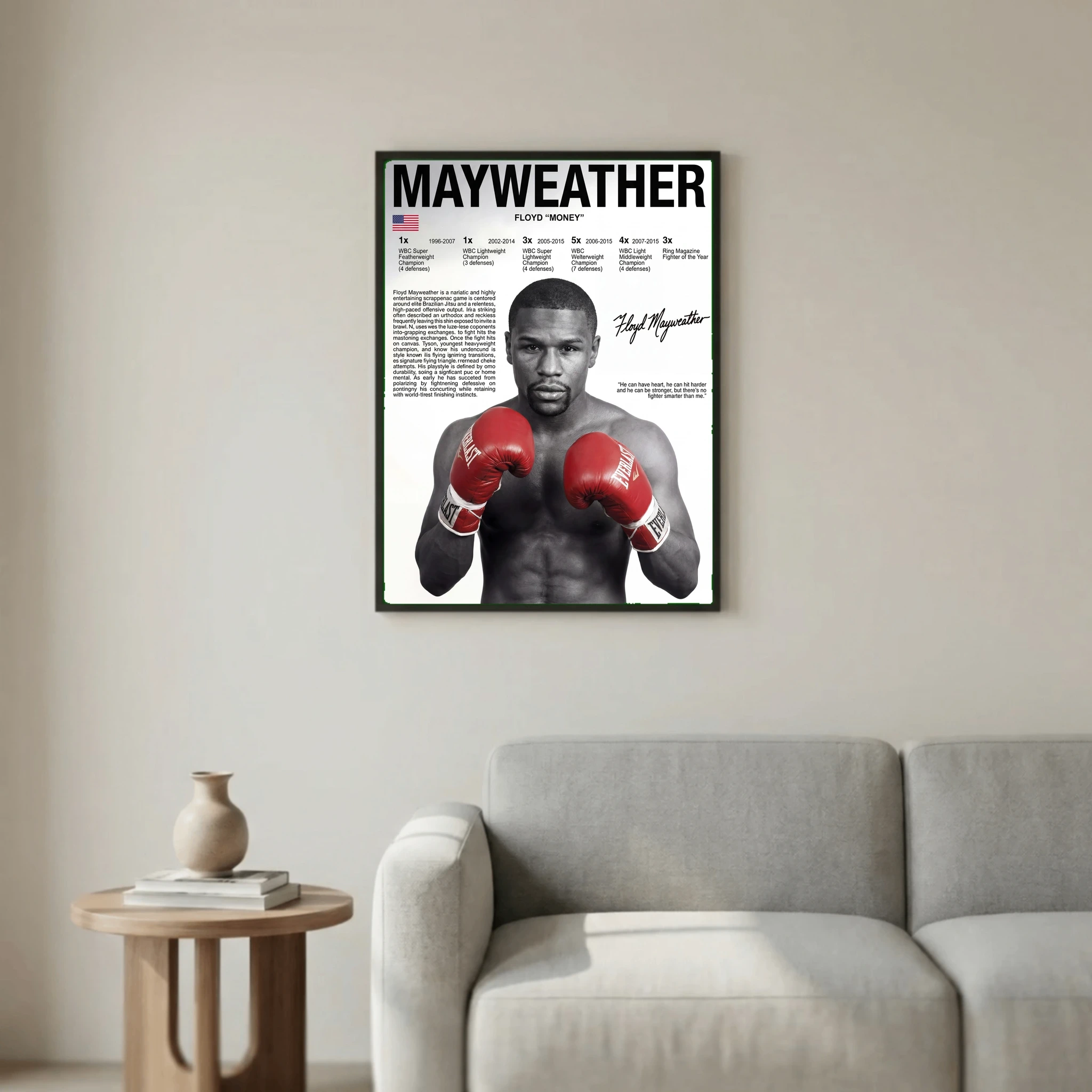 Floyd Mayweather Boxing Poster – Modern Champion Wall Art