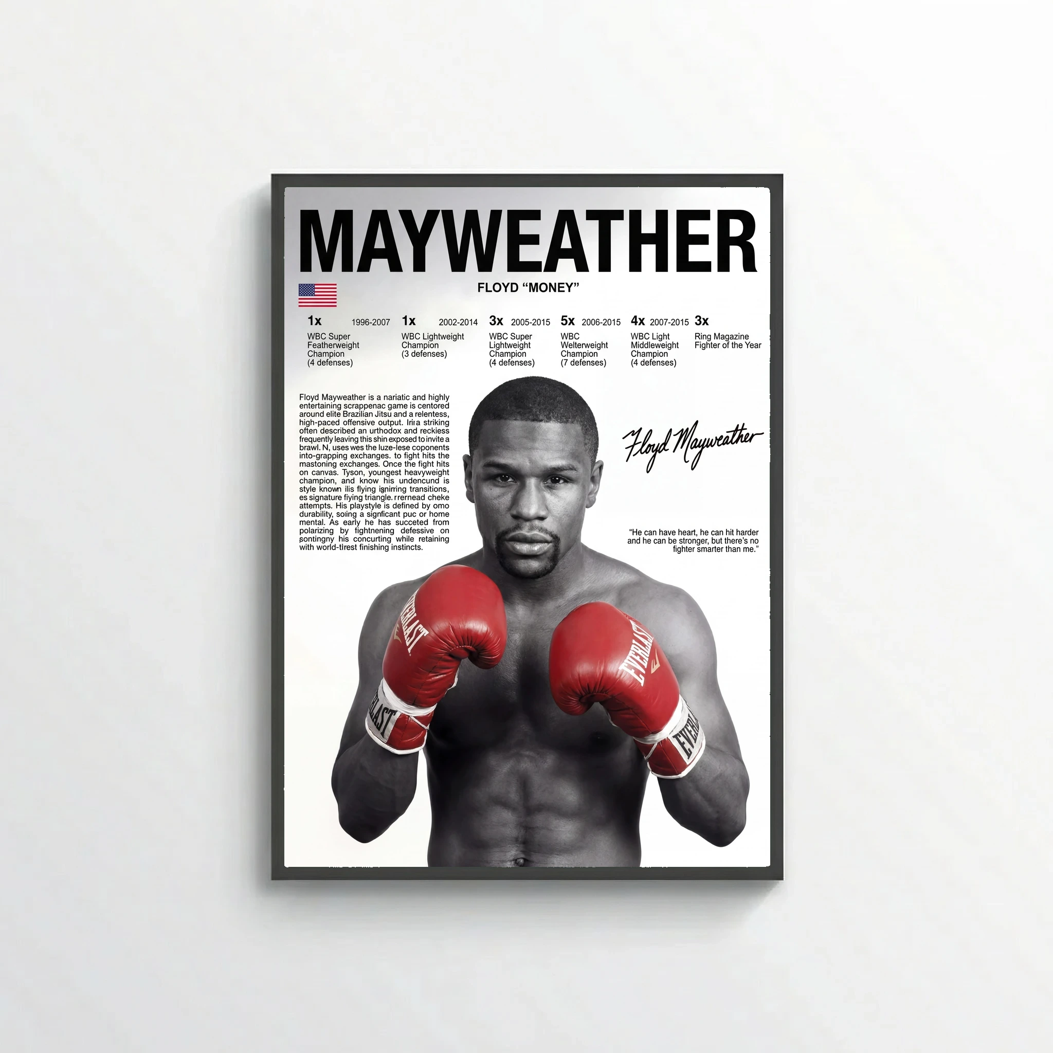 Floyd Mayweather Boxing Poster – Modern Champion Wall Art