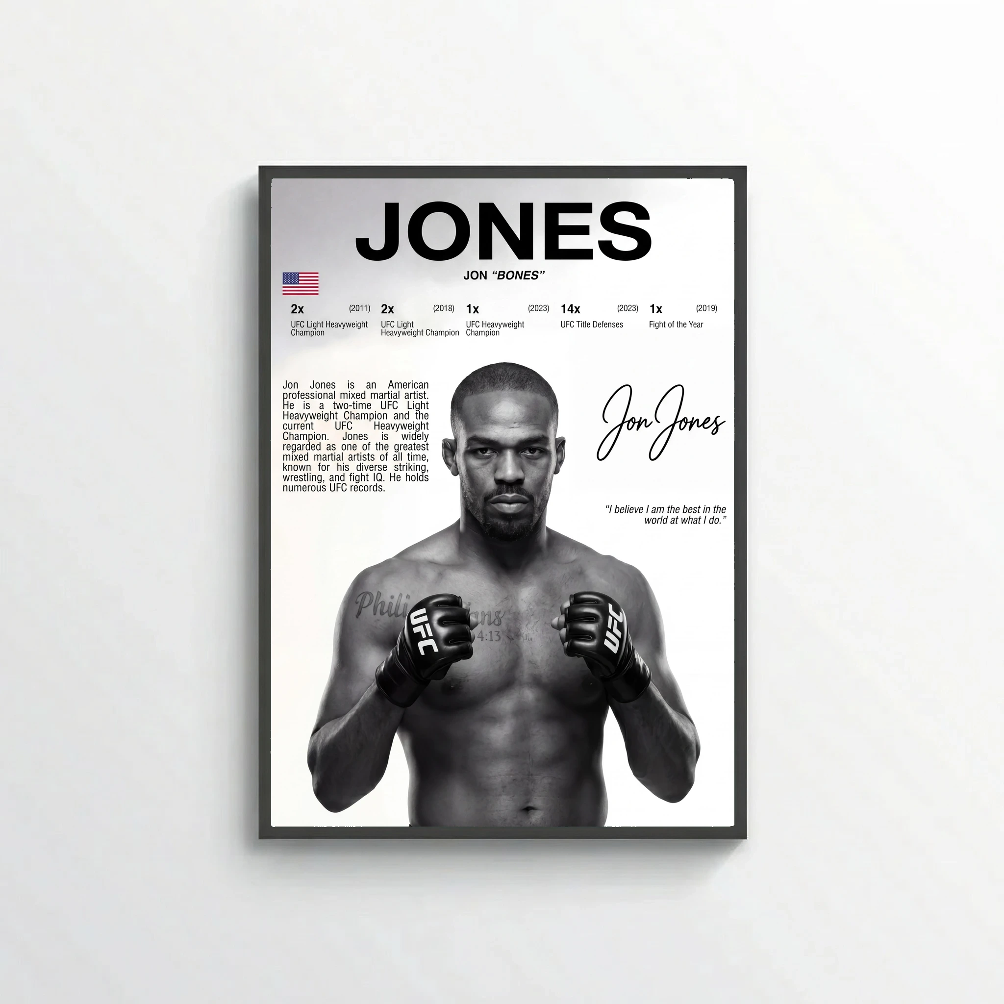 Jon Jones UFC Poster – Modern MMA Wall Art