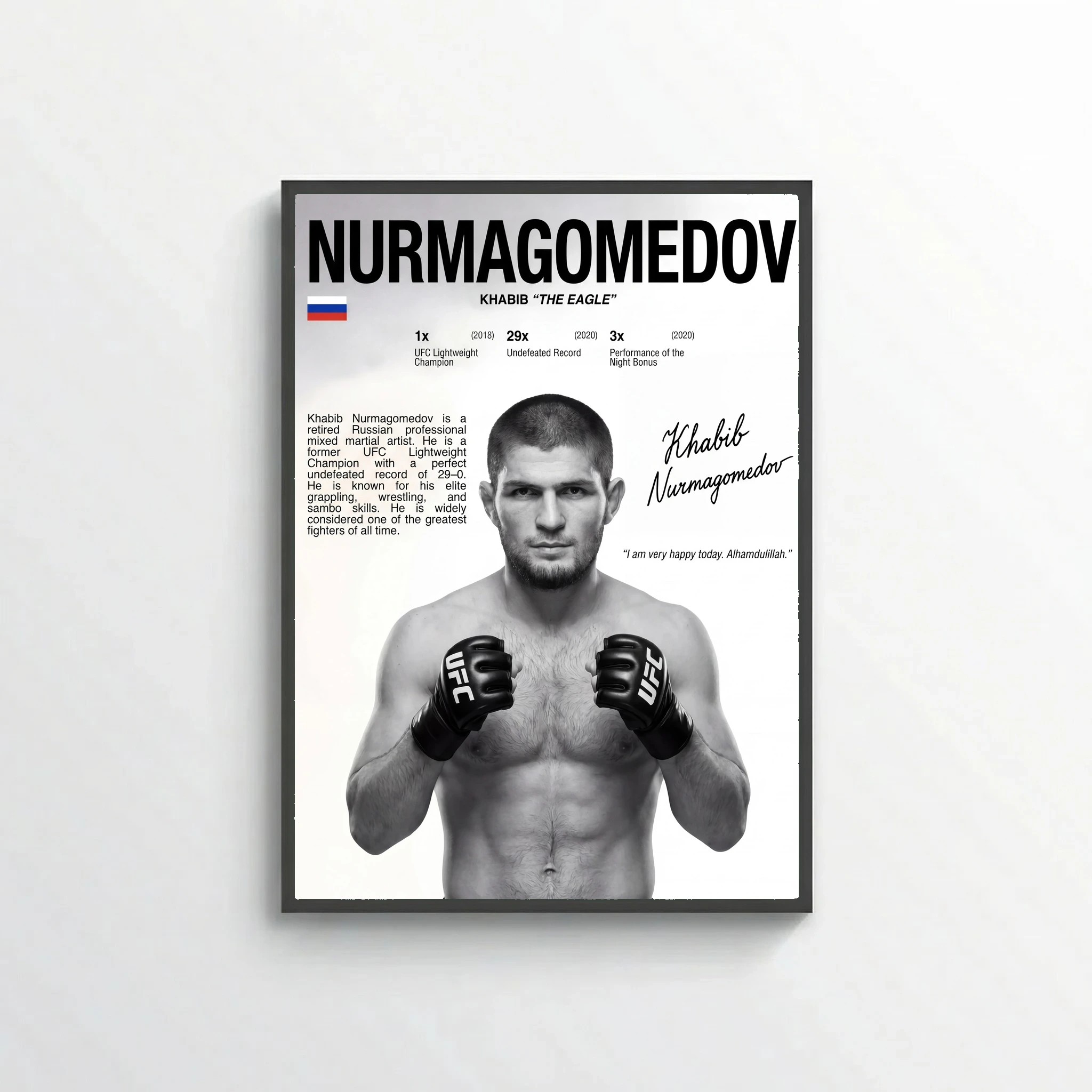 Khabib Nurmagomedov UFC Poster – Modern MMA Wall Art