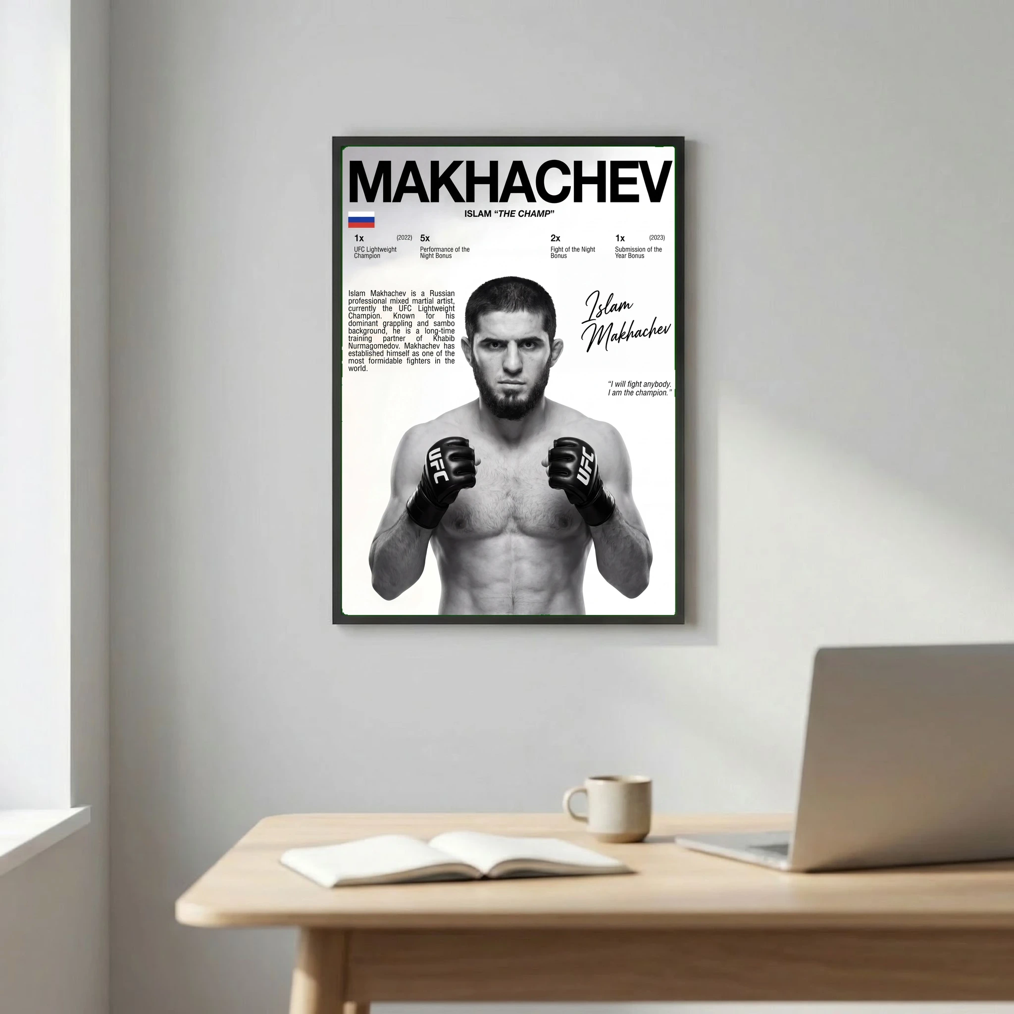 Islam Makhachev UFC Poster – Modern MMA Wall Art