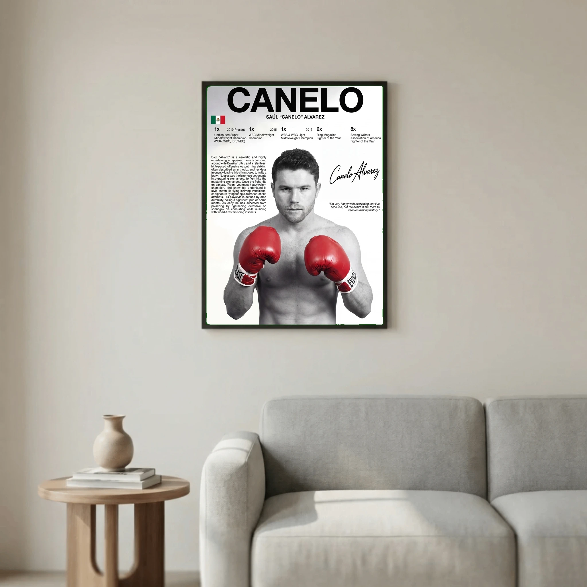 Canelo Alvarez Boxing Poster – Modern Champion Wall Art