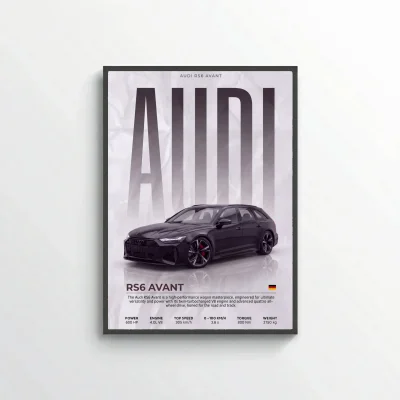 Audi RS6 Avant Poster – Modern Performance Wagon Wall Art