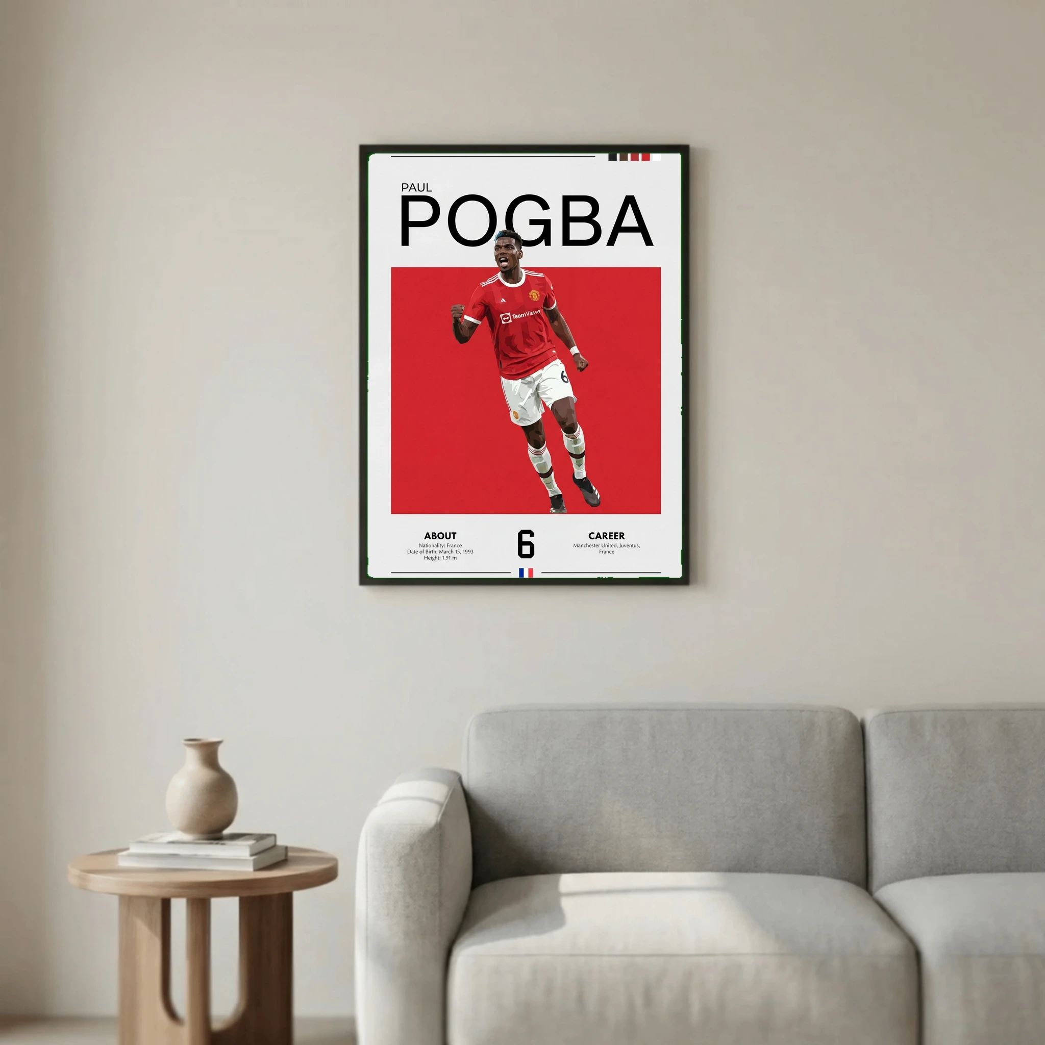 Paul Pogba Football Poster – Modern Sports Wall Art