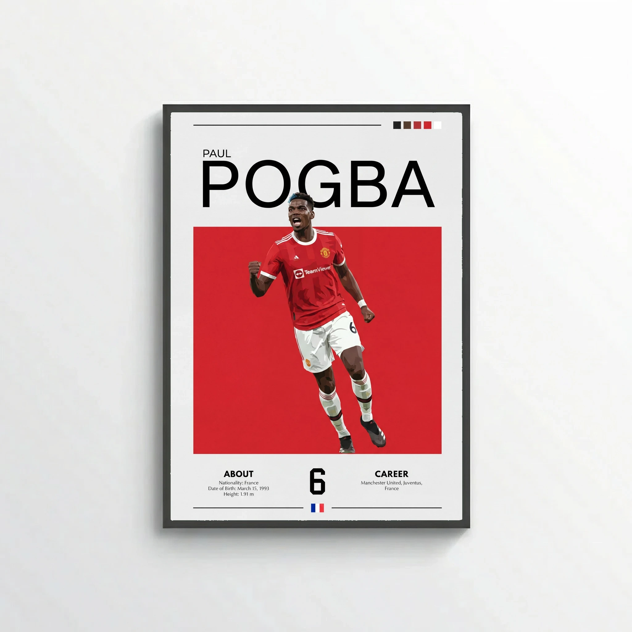 Paul Pogba Football Poster – Modern Sports Wall Art