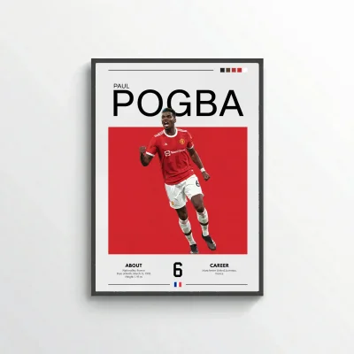 Paul Pogba Football Poster – Modern Sports Wall Art