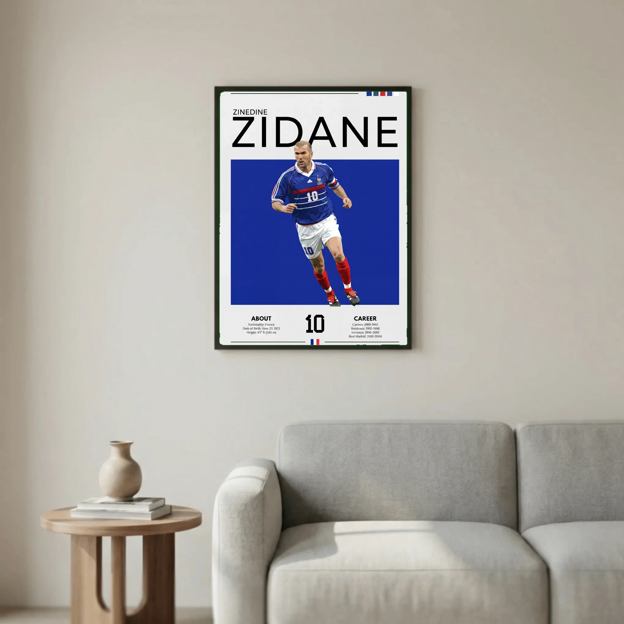 Zinedine Zidane Football Poster – Modern Legendary Wall Art