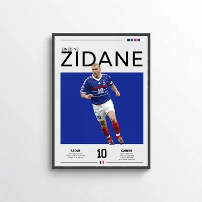 Zinedine Zidane Football Poster – Modern Legendary Wall Art