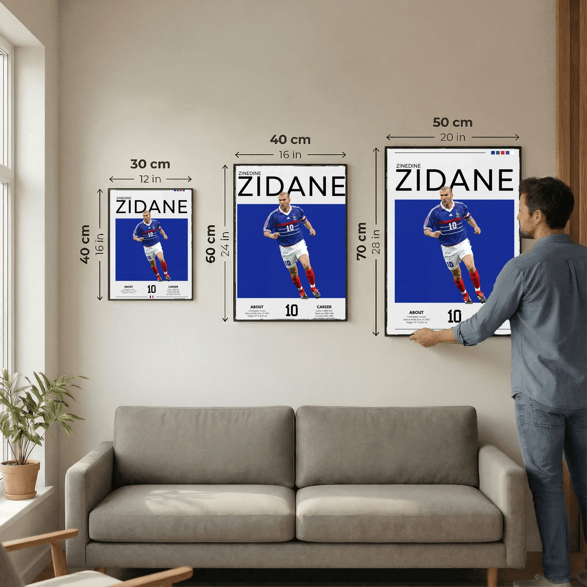 Zinedine Zidane Football Poster – Modern Legendary Wall Art