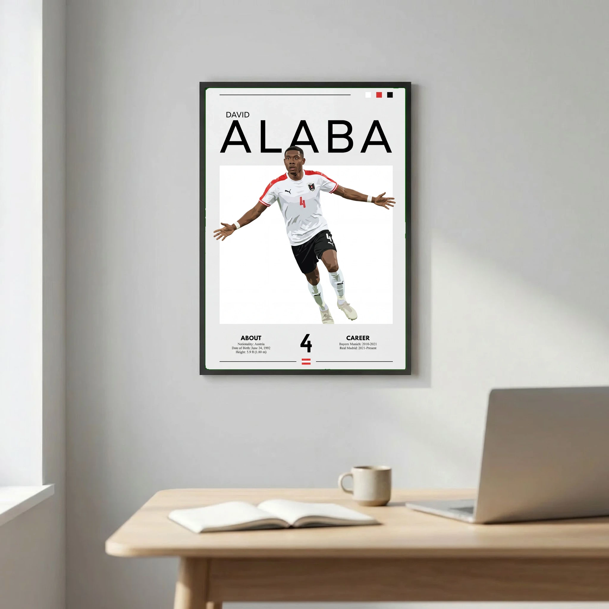 David Alaba Football Poster – Modern Sports Wall Art