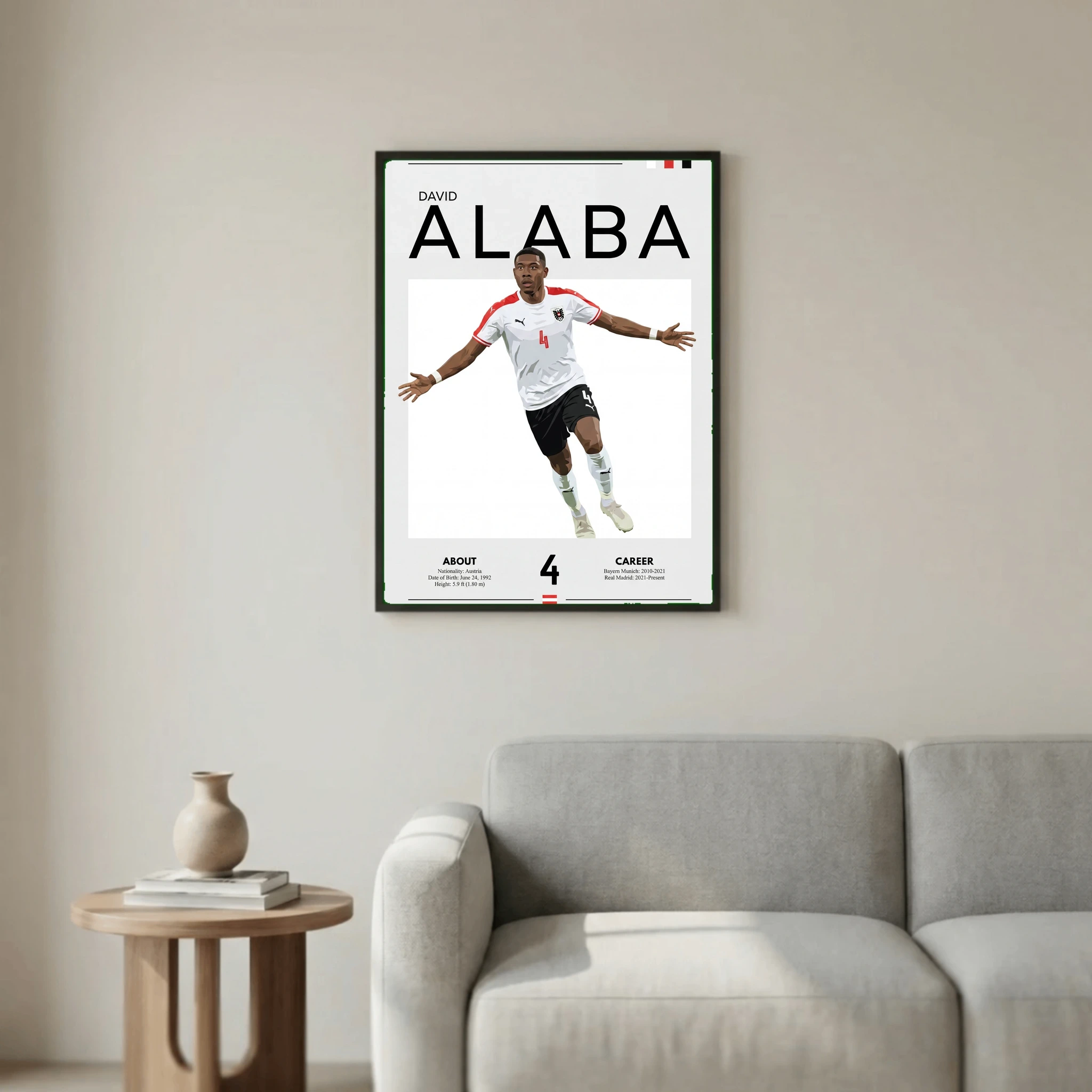 David Alaba Football Poster – Modern Sports Wall Art