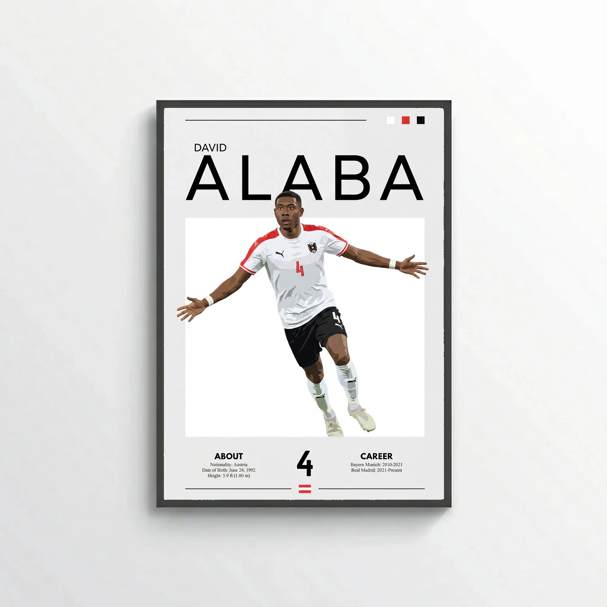 David Alaba Football Poster – Modern Sports Wall Art