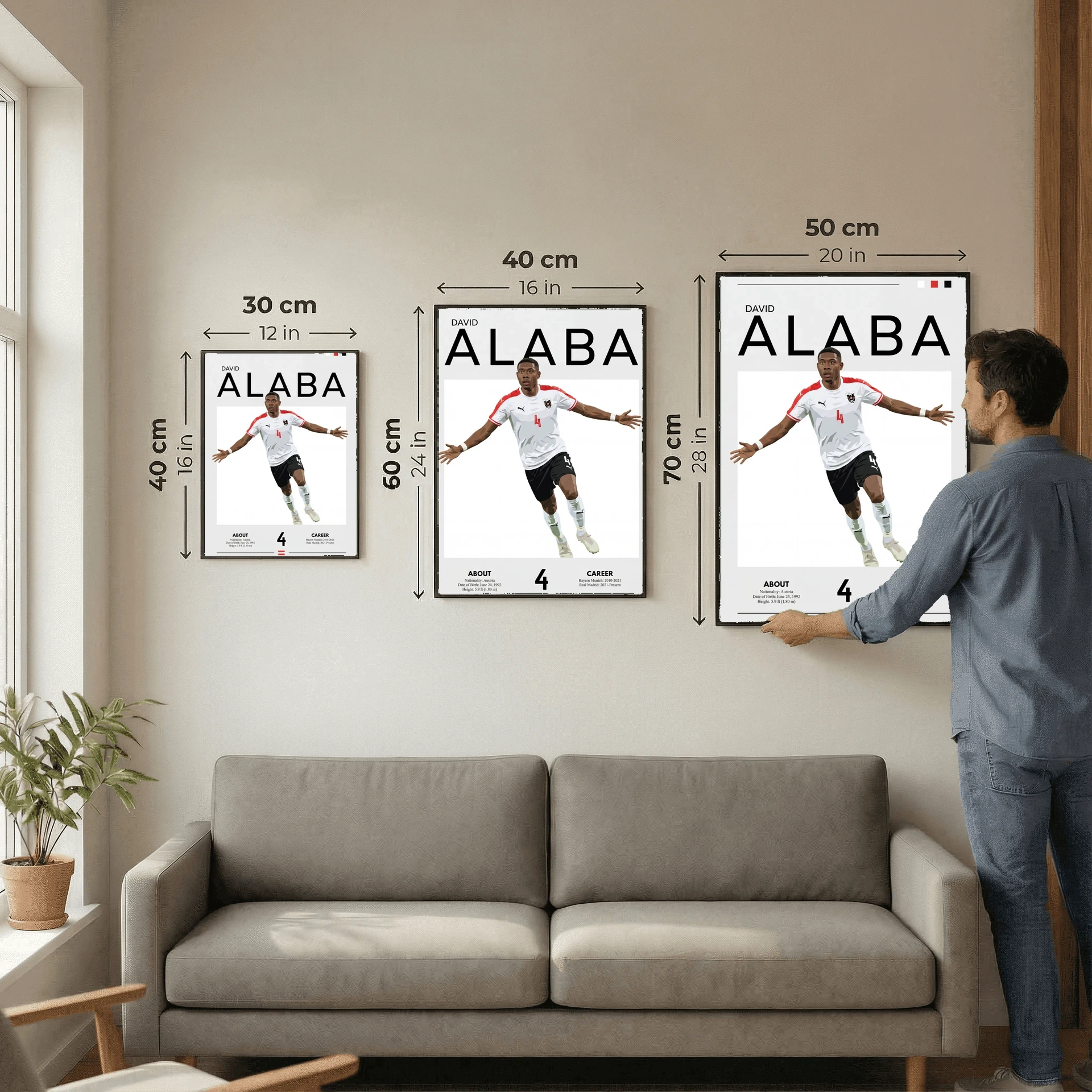 David Alaba Football Poster – Modern Sports Wall Art